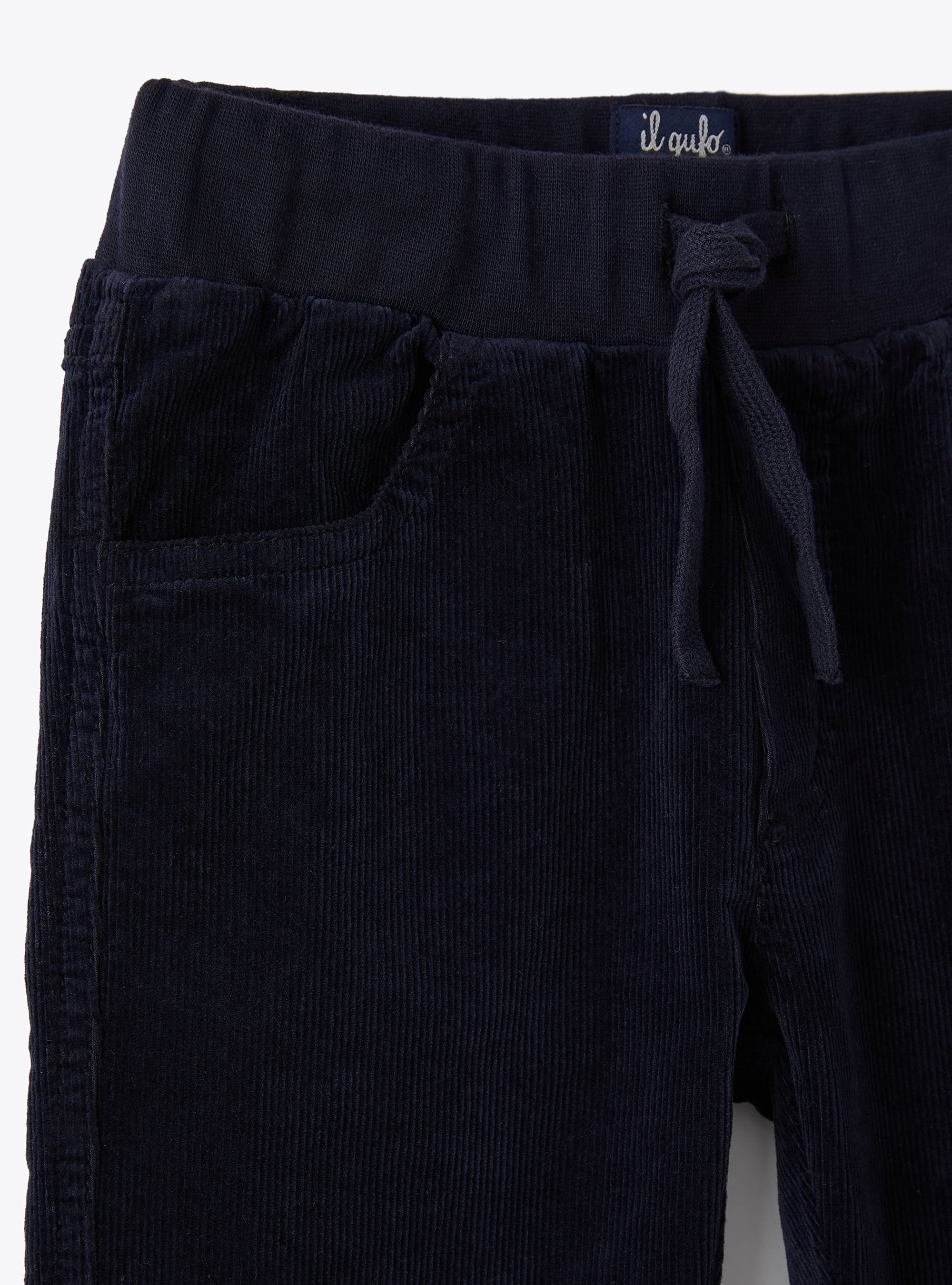 Loose-fitting ribbed trousers - Blue