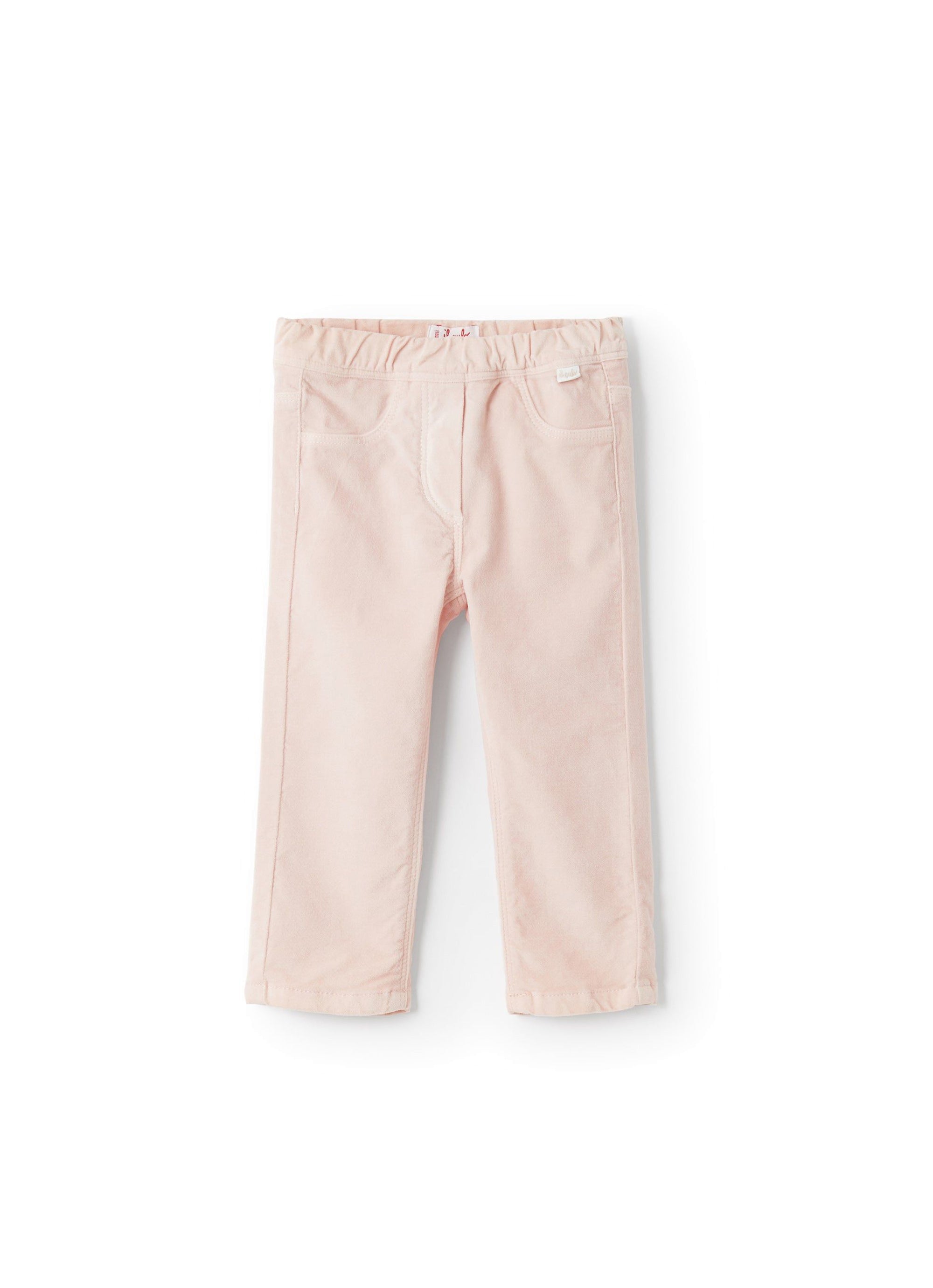 Stretch trousers with elastic waistband - Quartz Pink