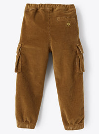 Ribbed cargo trousers - Tabacco