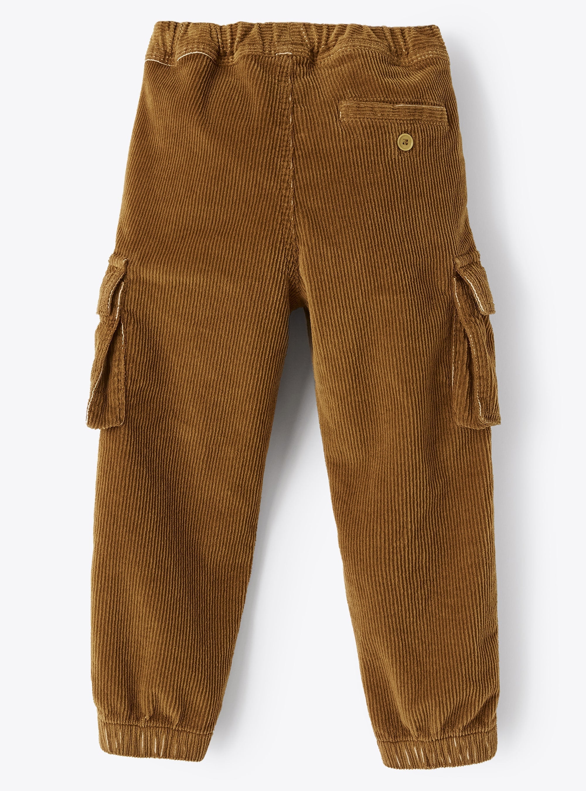 Ribbed cargo trousers - Tabacco