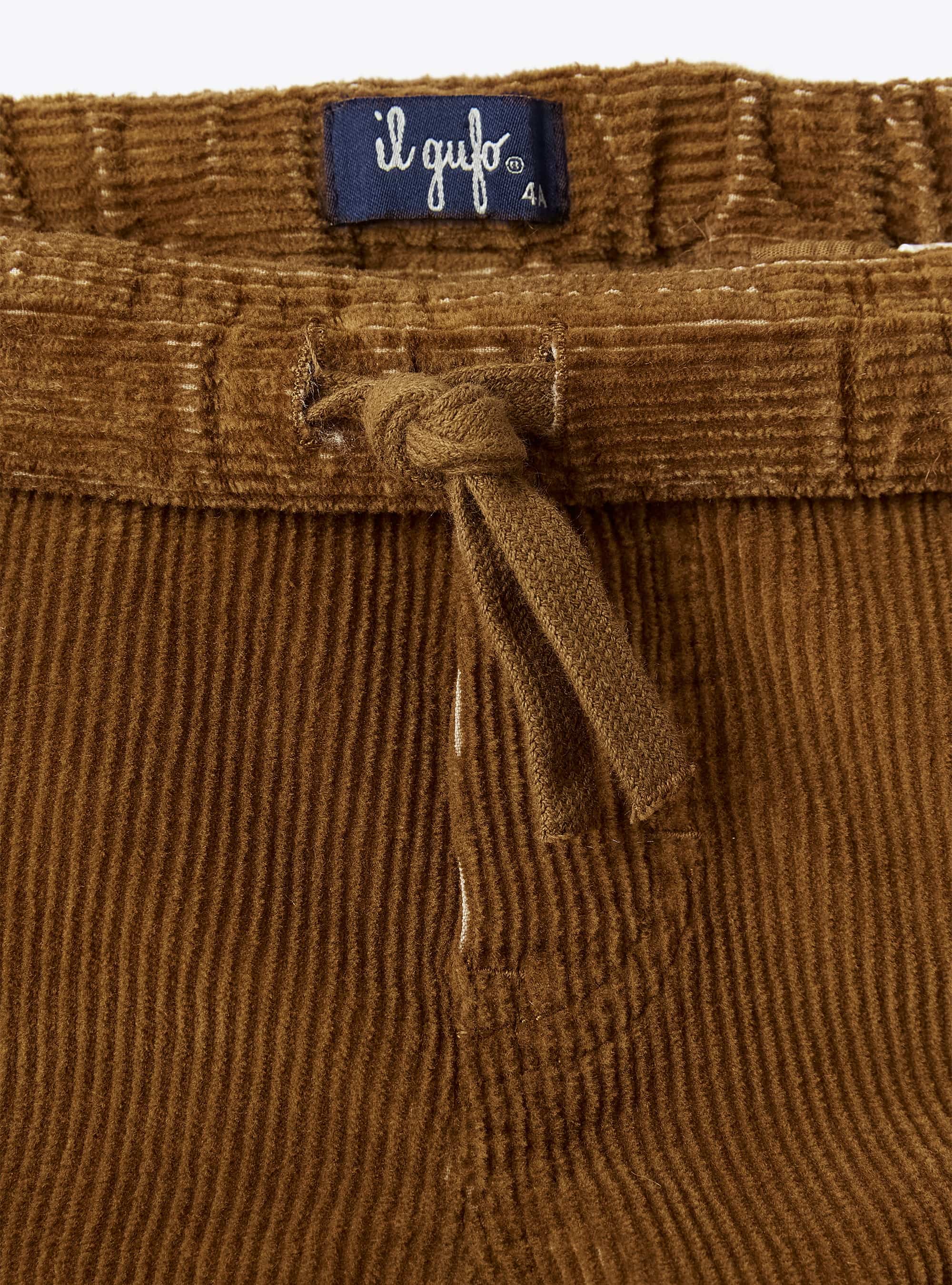 Ribbed cargo trousers - Tabacco