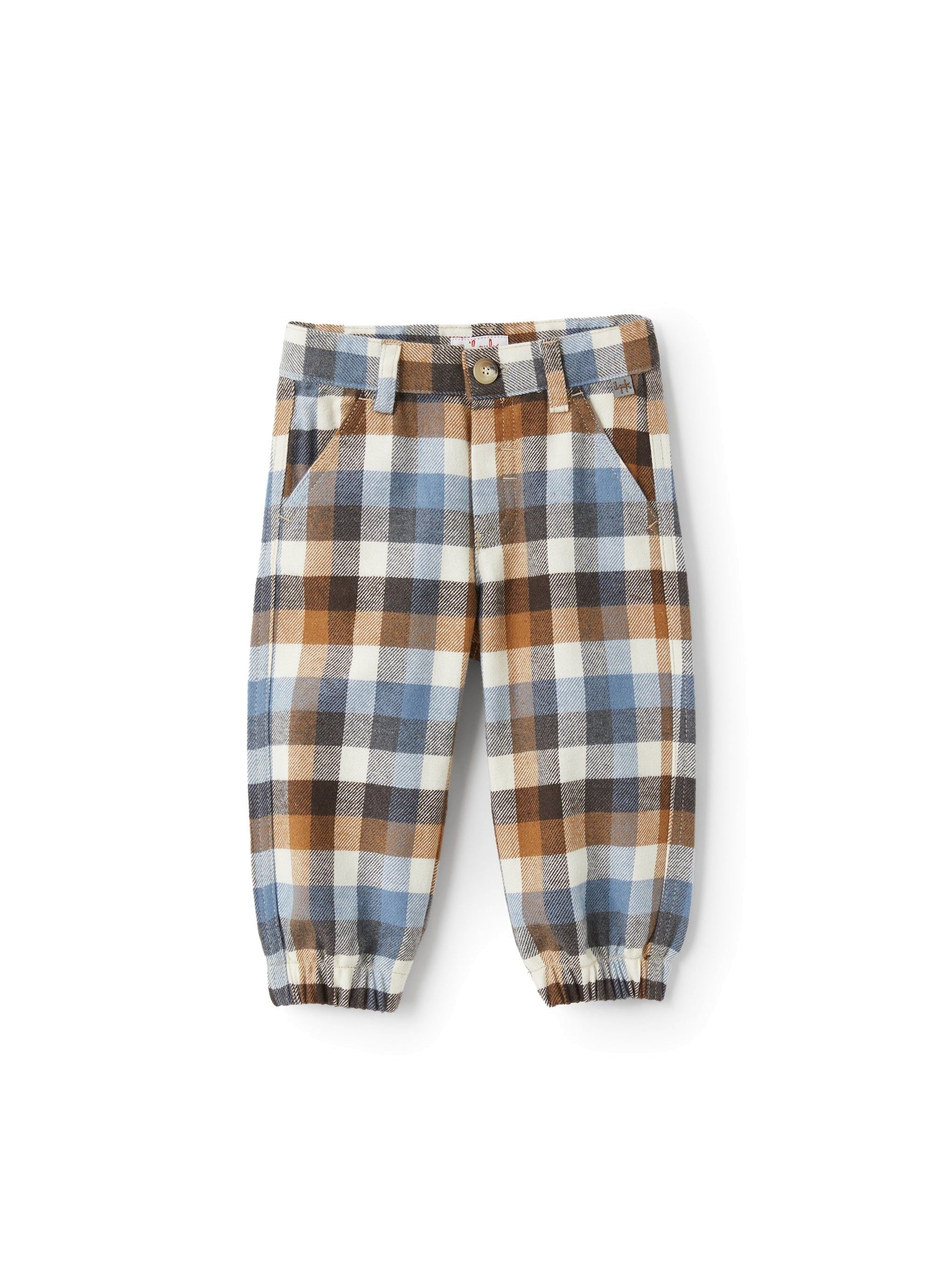 Checked trousers - Blue Polvere