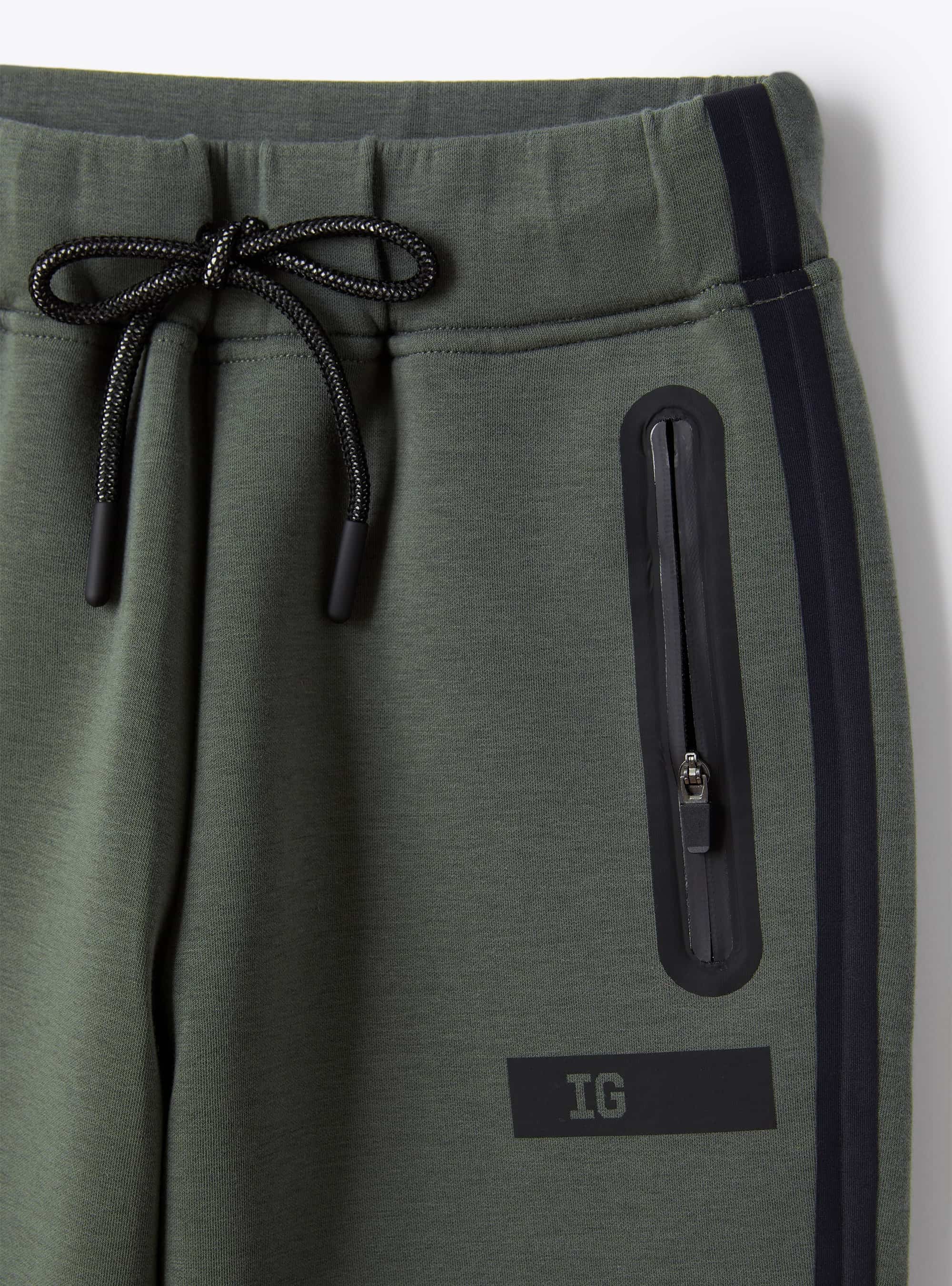 Elasticated waist jogging trousers - Fir Green & Black