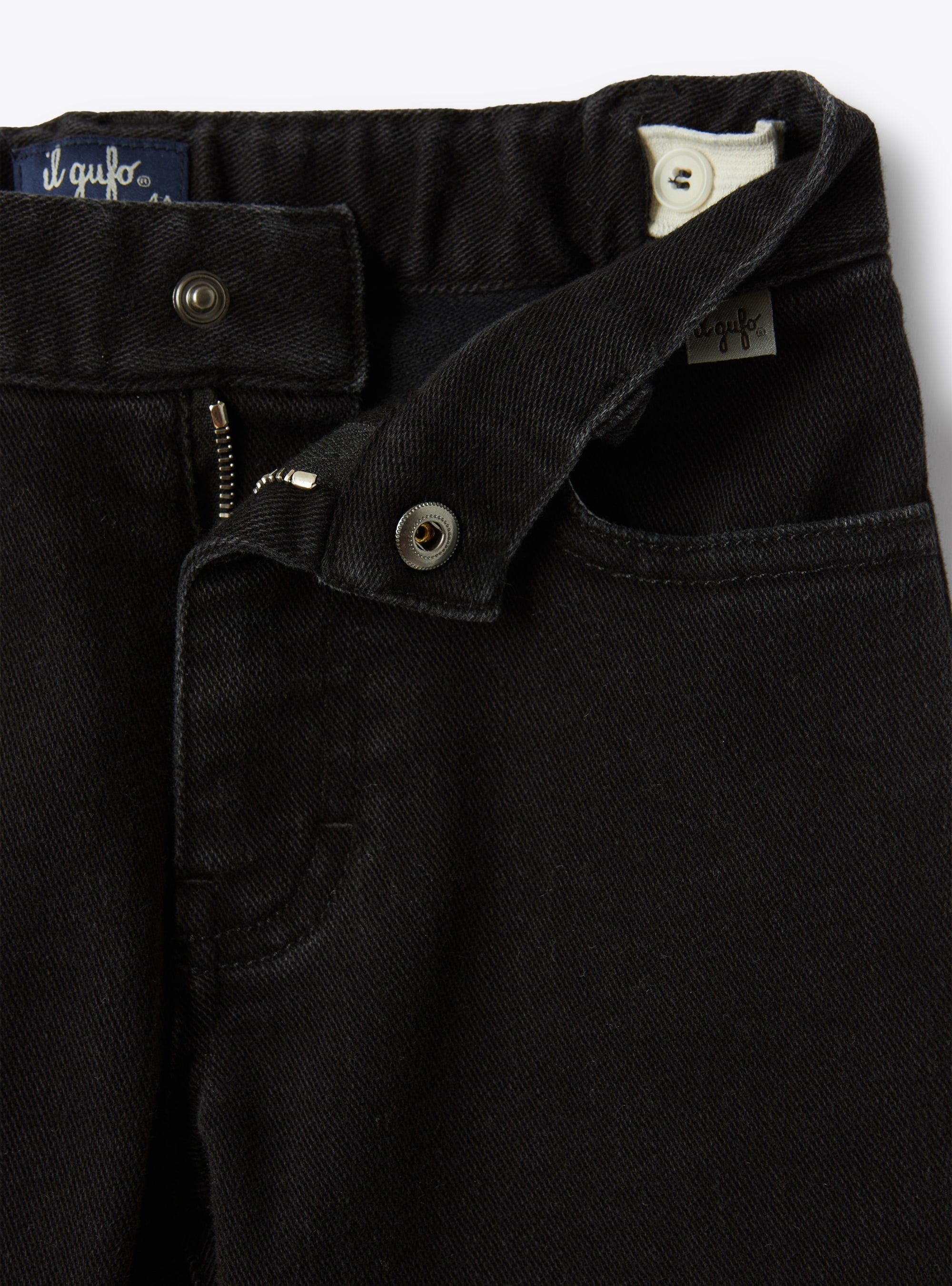 5-pocket stretch denim trousers - Nero