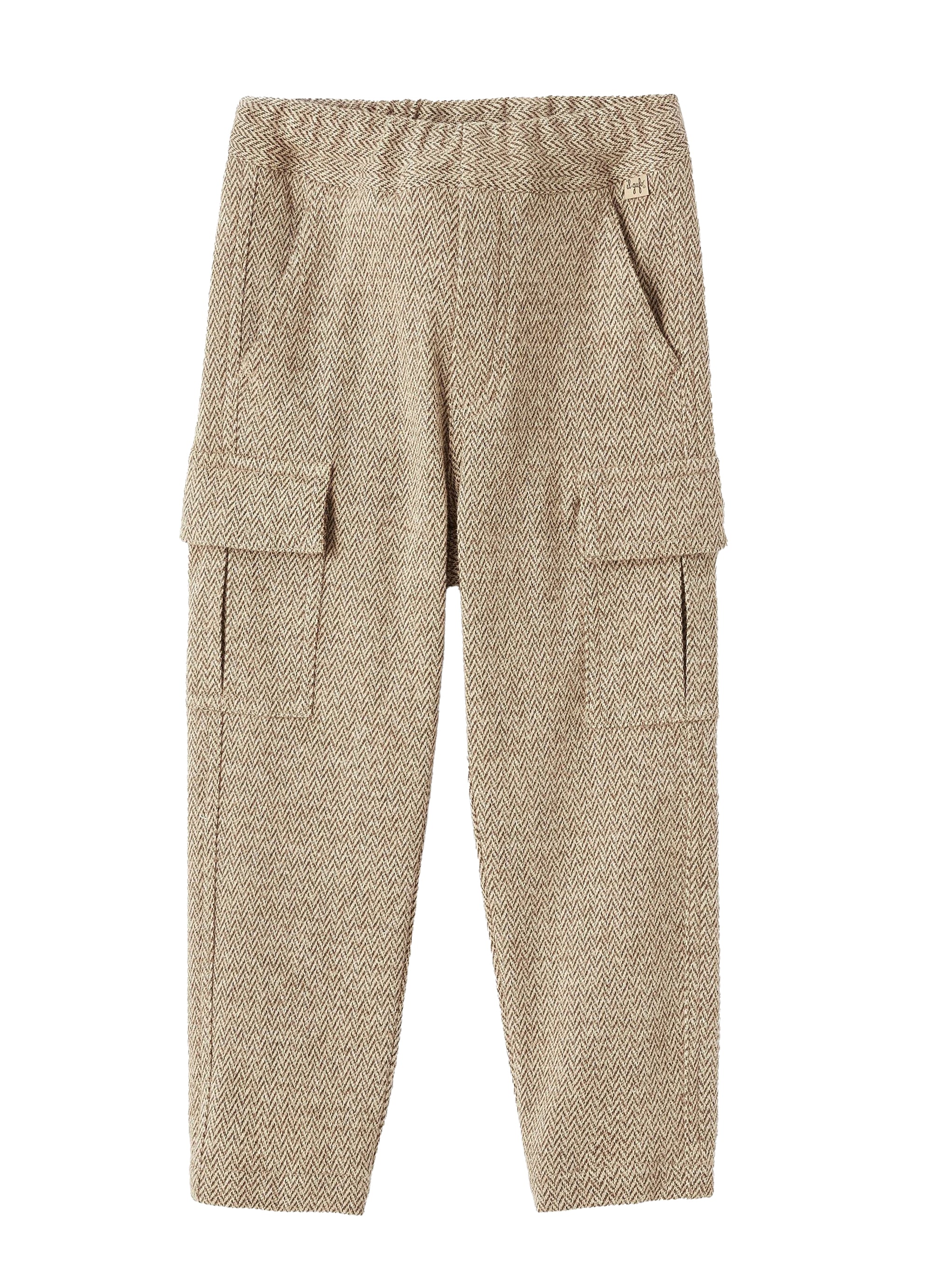 Herringbone cargo trousers - Caffe