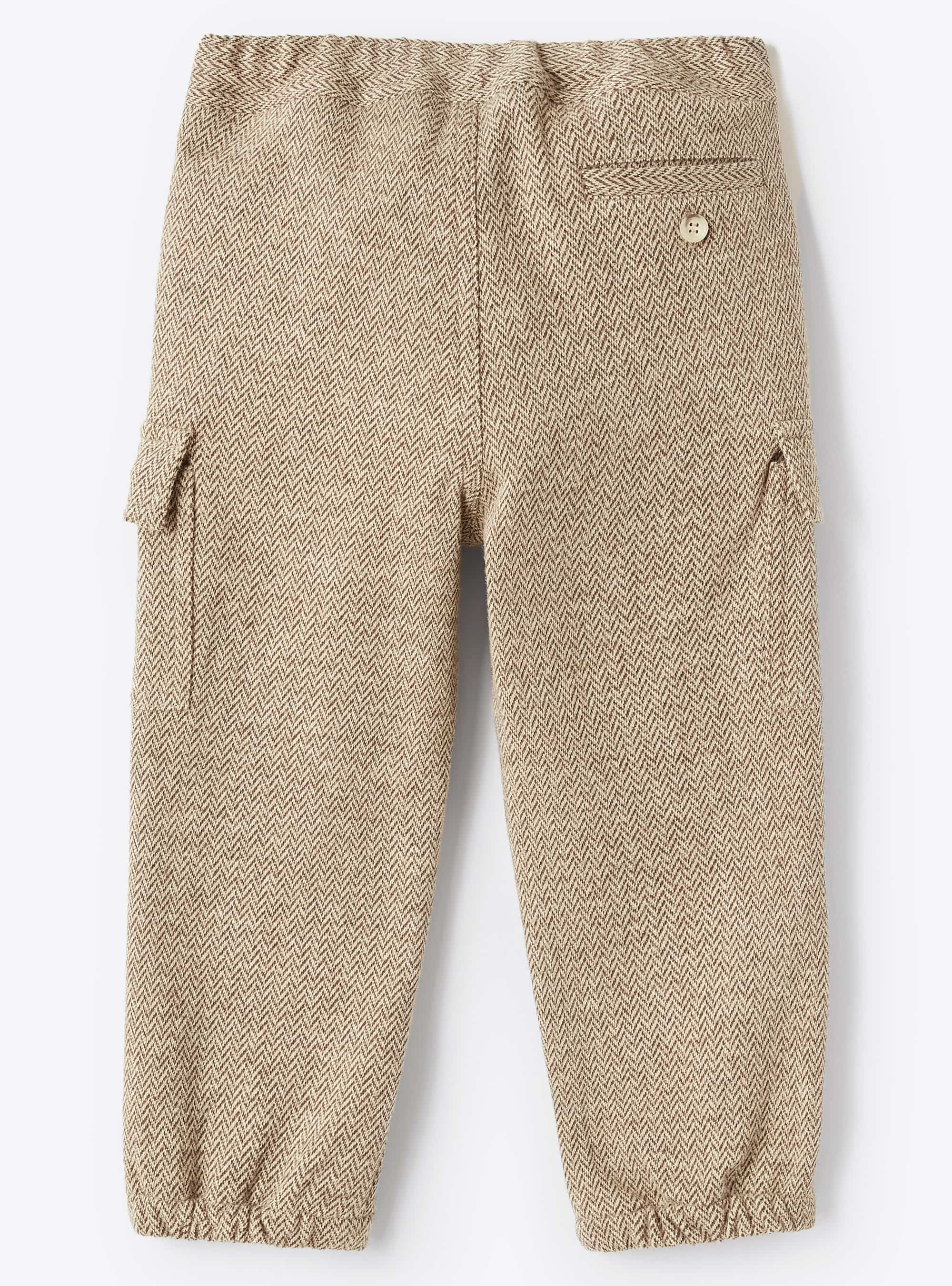 Herringbone cargo trousers - Caffe