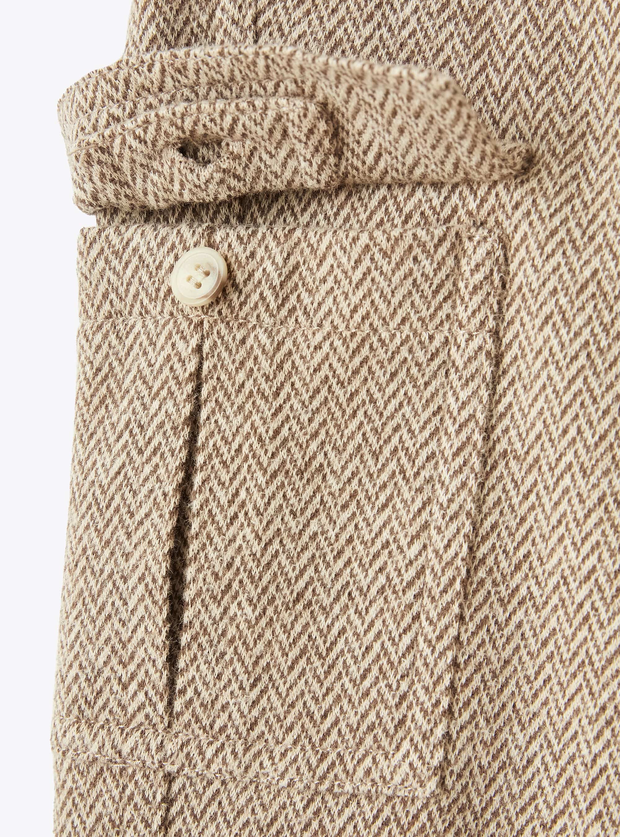 Herringbone cargo trousers - Caffe
