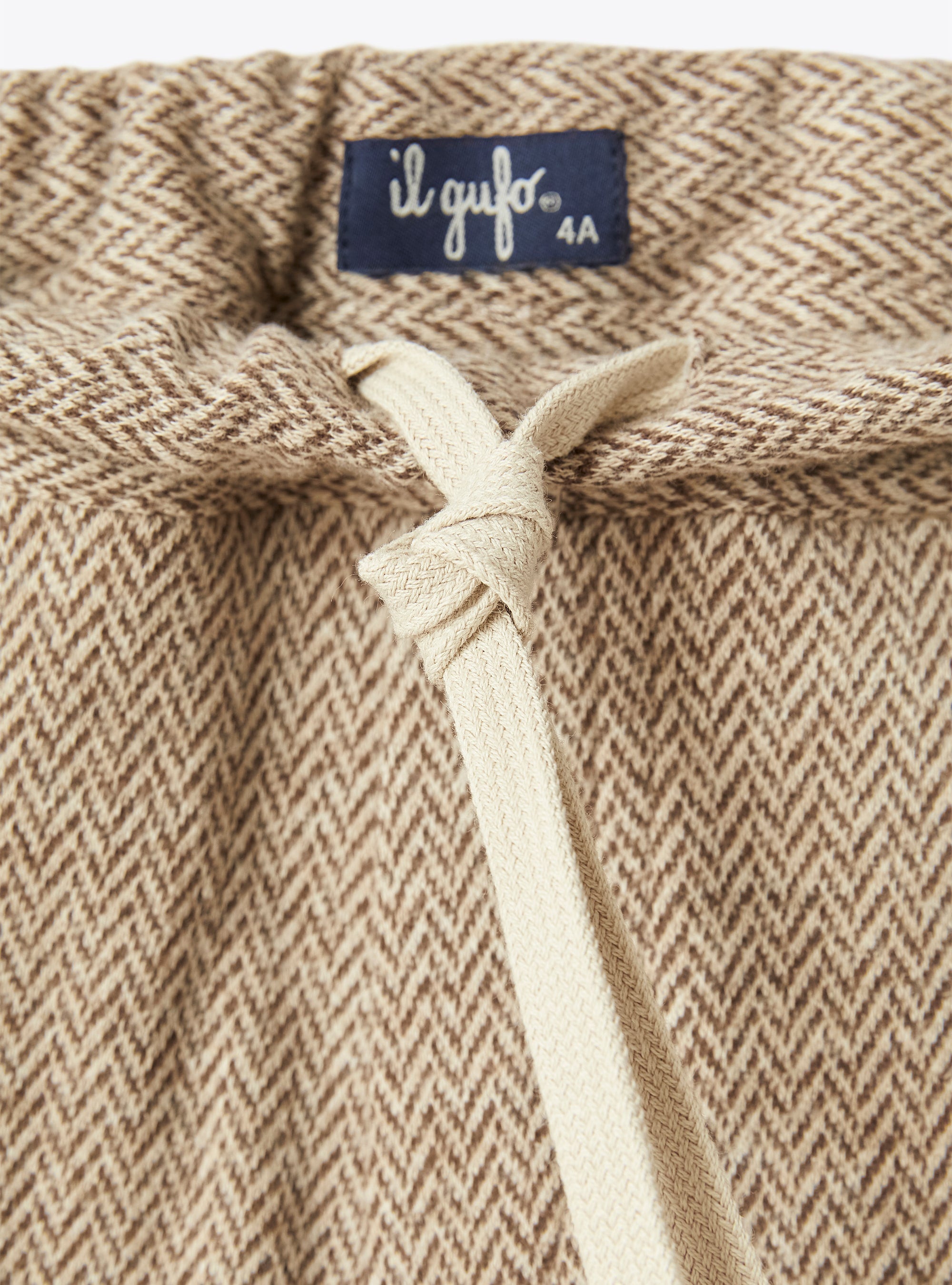 Herringbone cargo trousers - Caffe