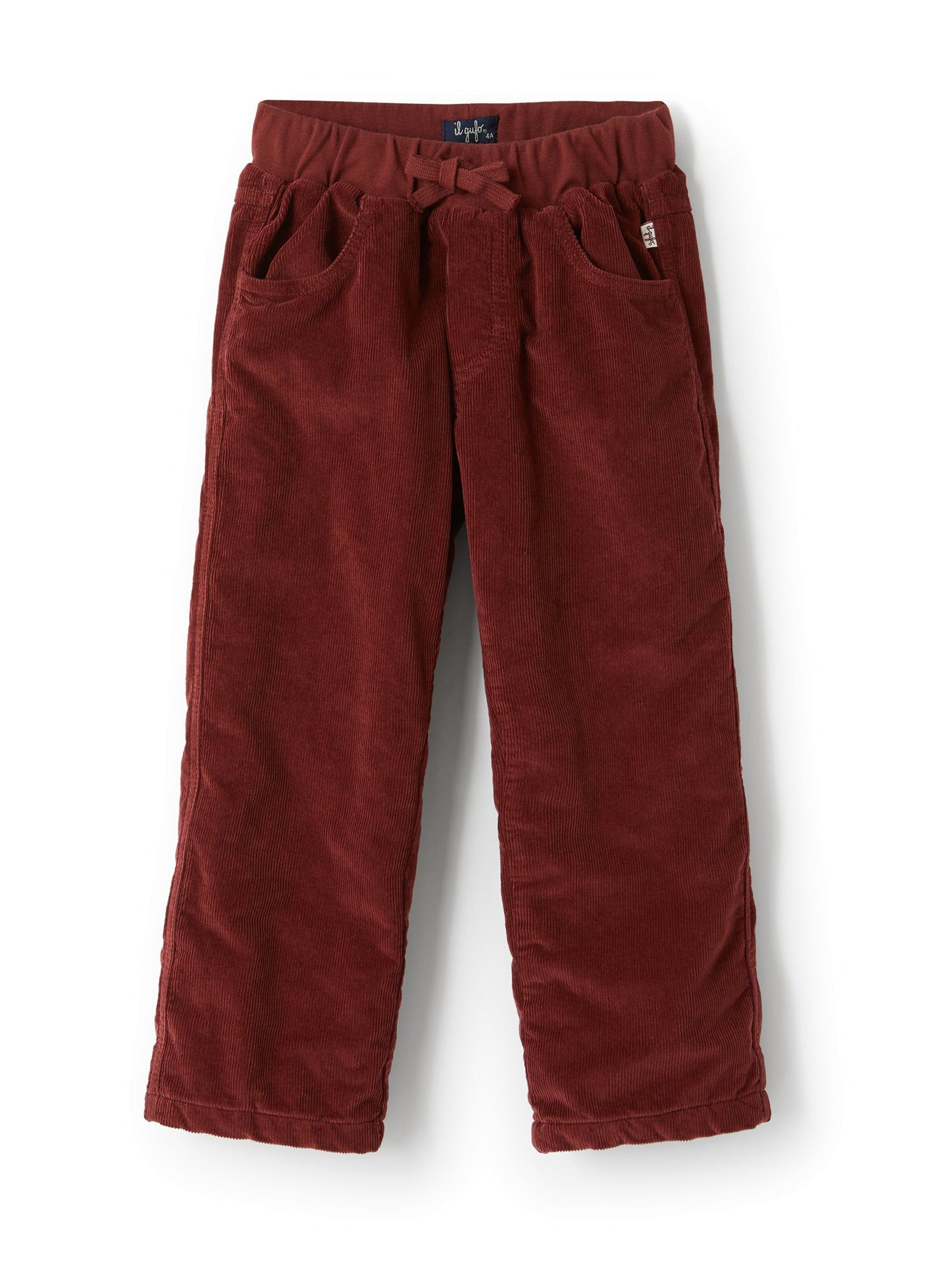 Quilted corduroy trousers - Burgundy