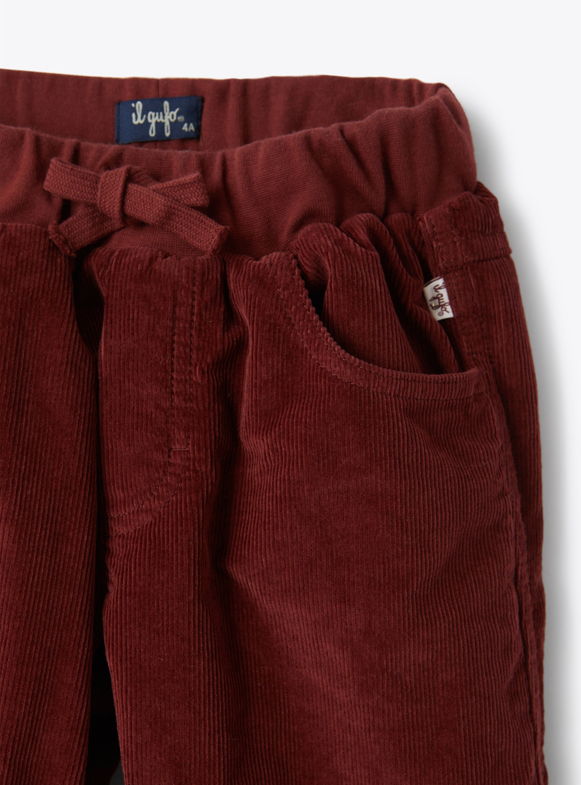 Quilted corduroy trousers - Burgundy