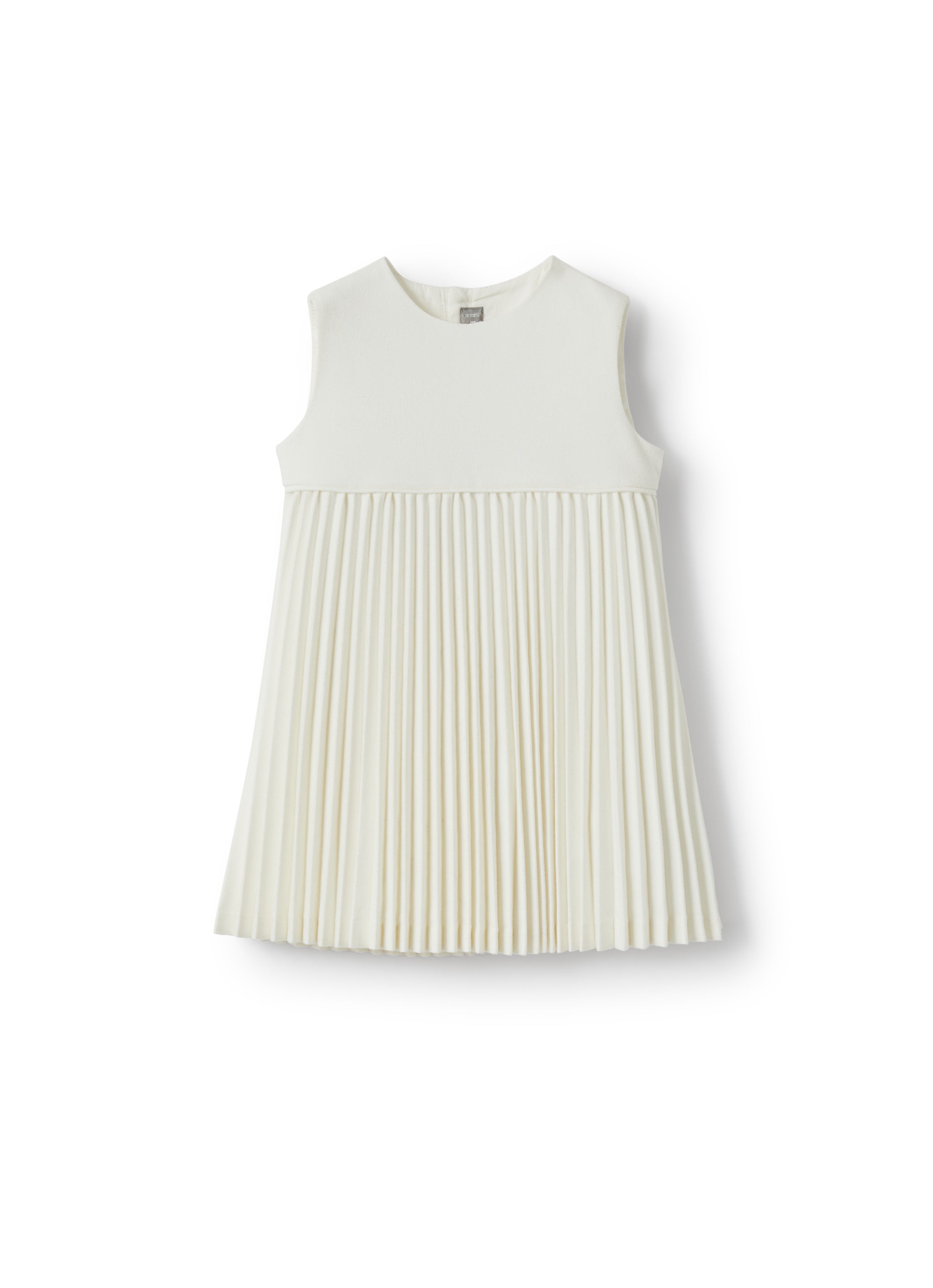 Sleeveless pleated dress - Latte