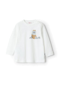 Long-sleeved walrus T-shirt - Milk & Beaver Brown