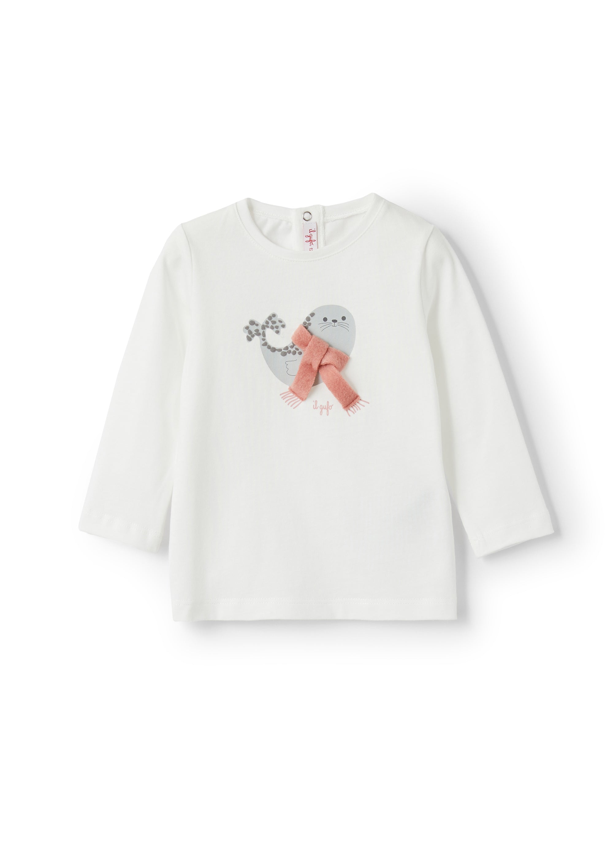 Long-sleeved seal T-shirt - Latte & Rosa Antico