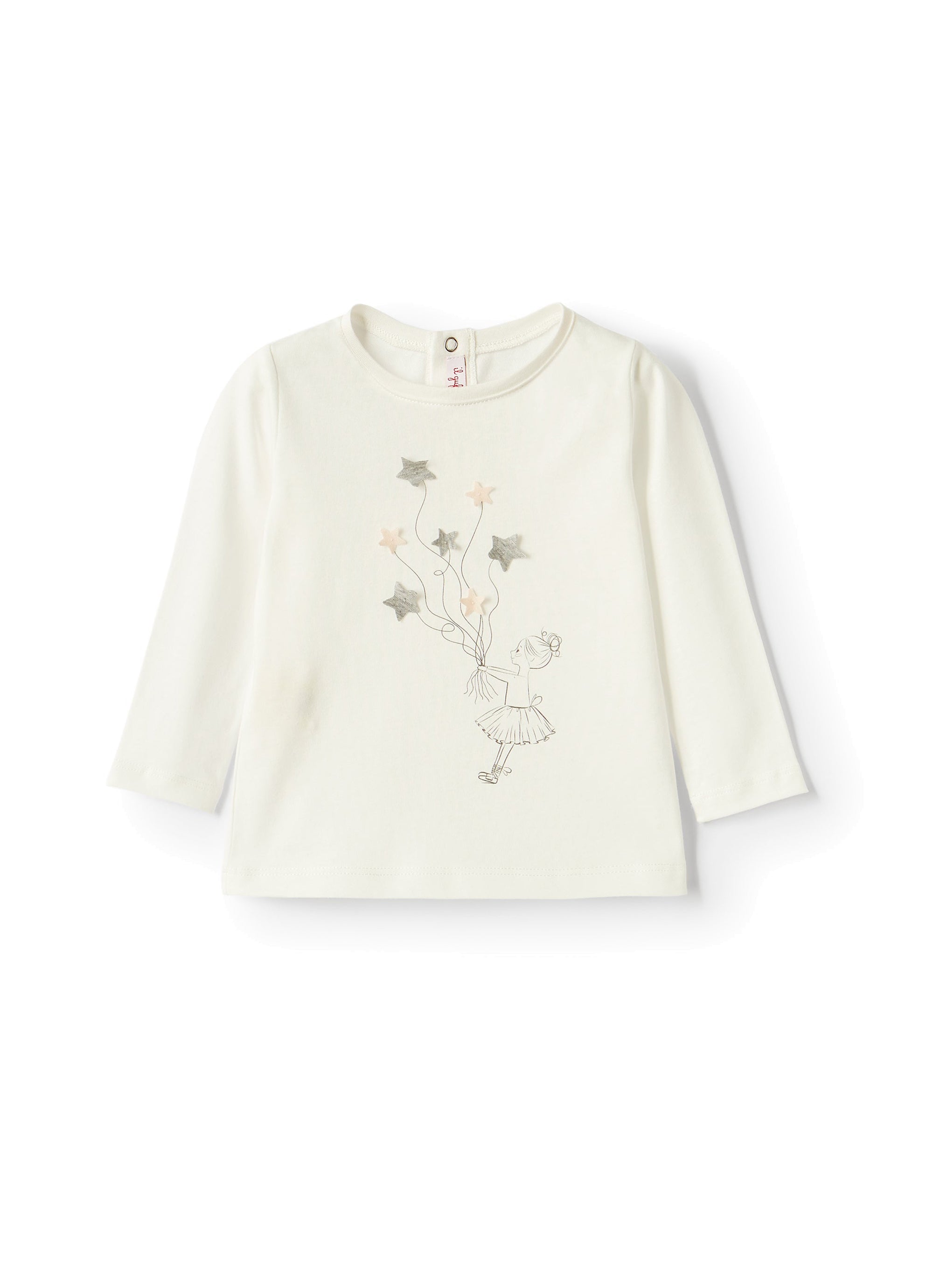 Long-sleeved ballerina T-shirt - Latte & Grigio