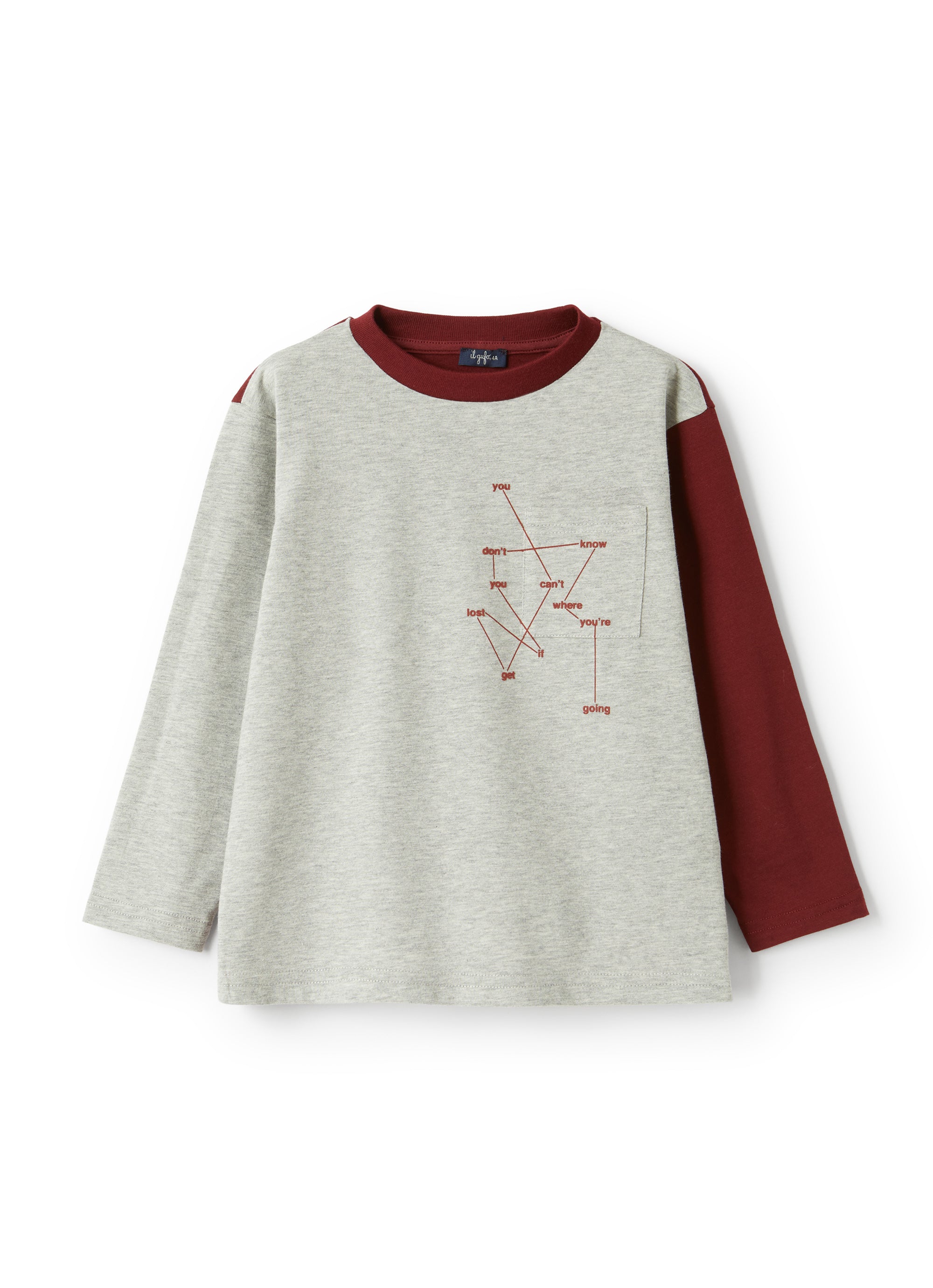 Printed jersey T-shirt - Grigio & Fresia