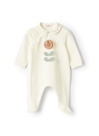 Embossed flower pyjamas - Latte