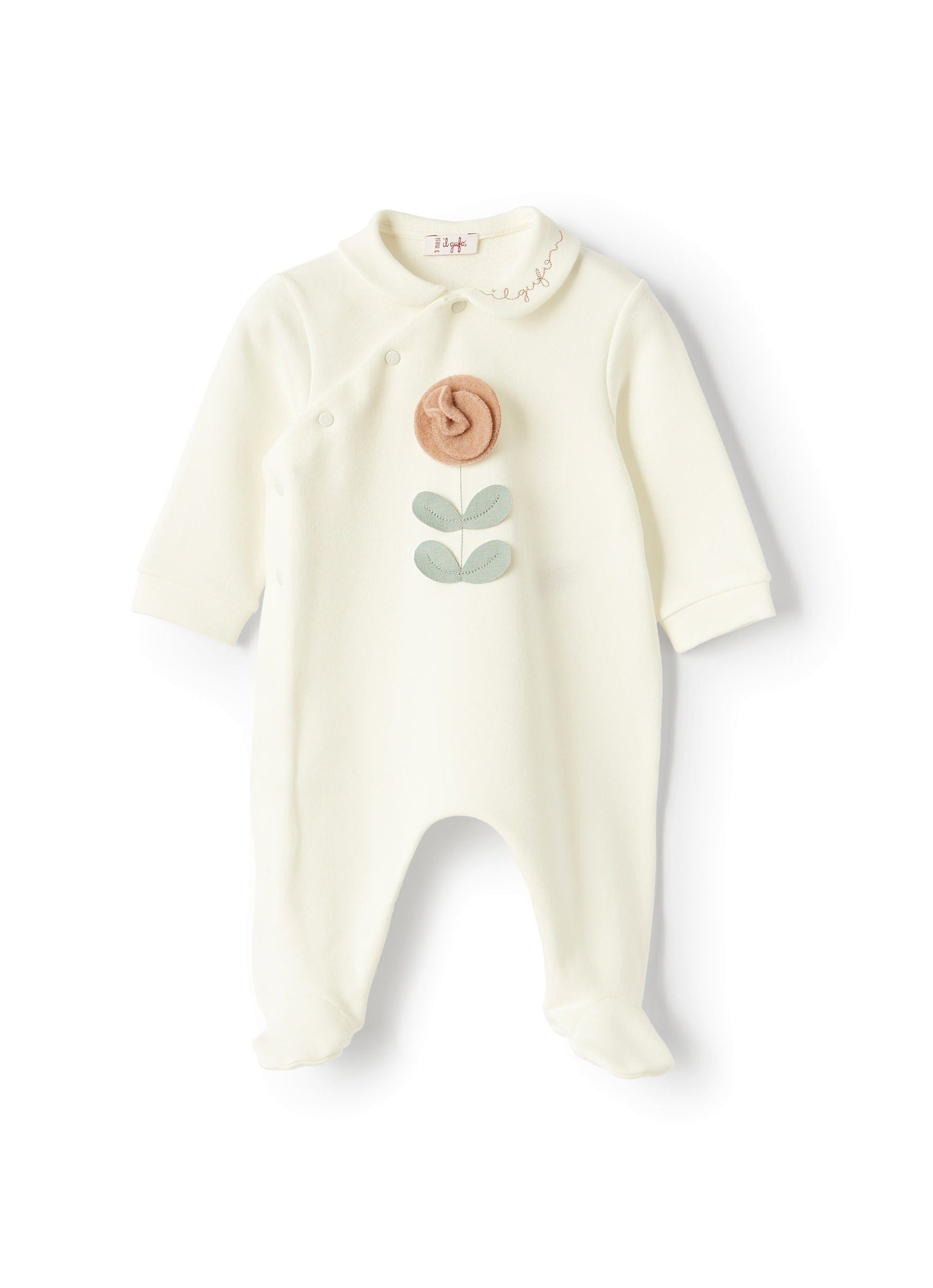 Embossed flower pyjamas - Latte