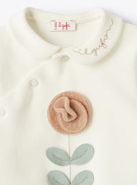 Embossed flower pyjamas - Latte