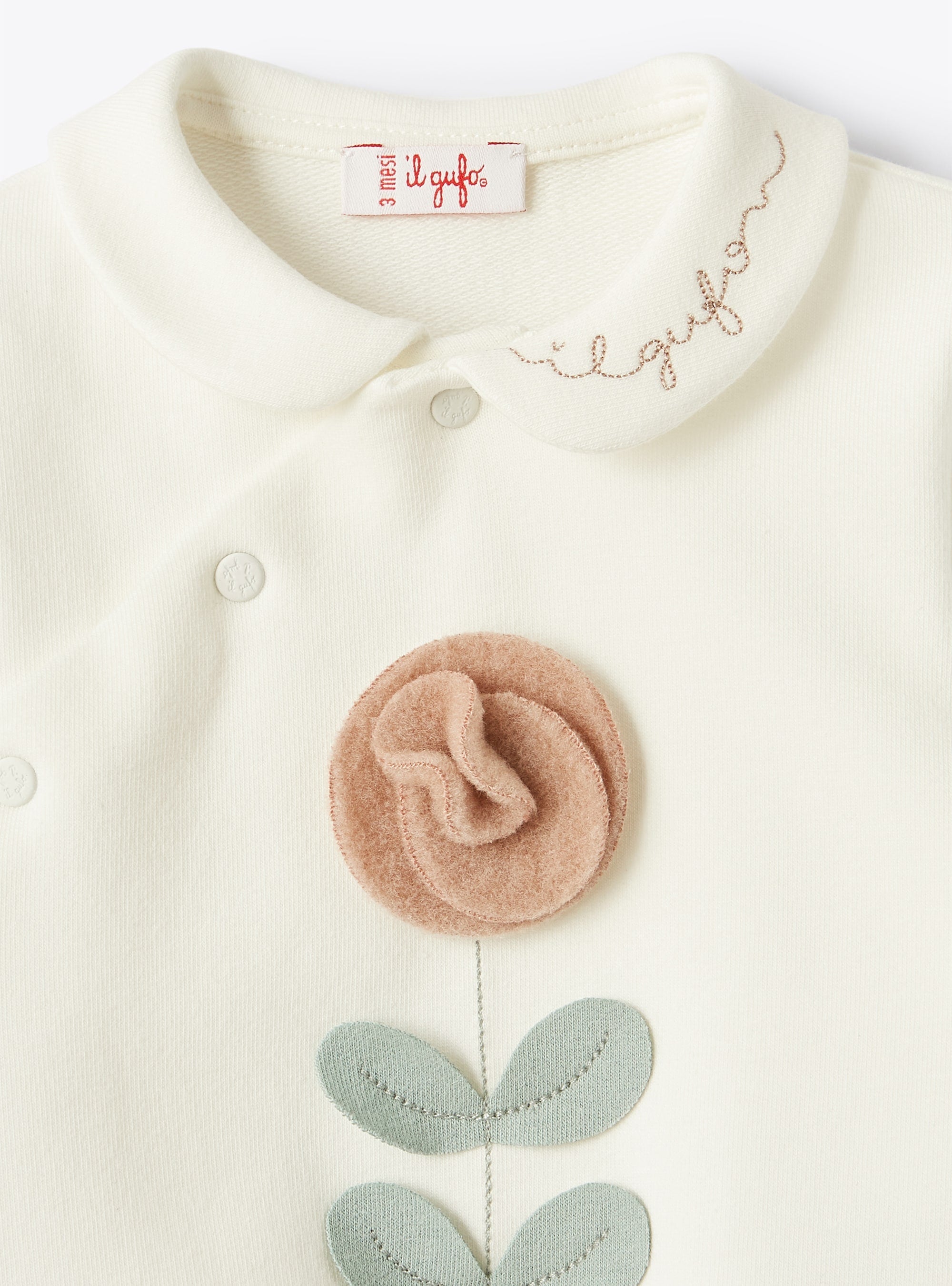 Embossed flower pyjamas - Latte