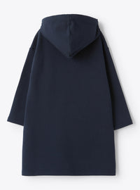 Fleece dress with hood and pockets - Blue Marino & Blue Royal