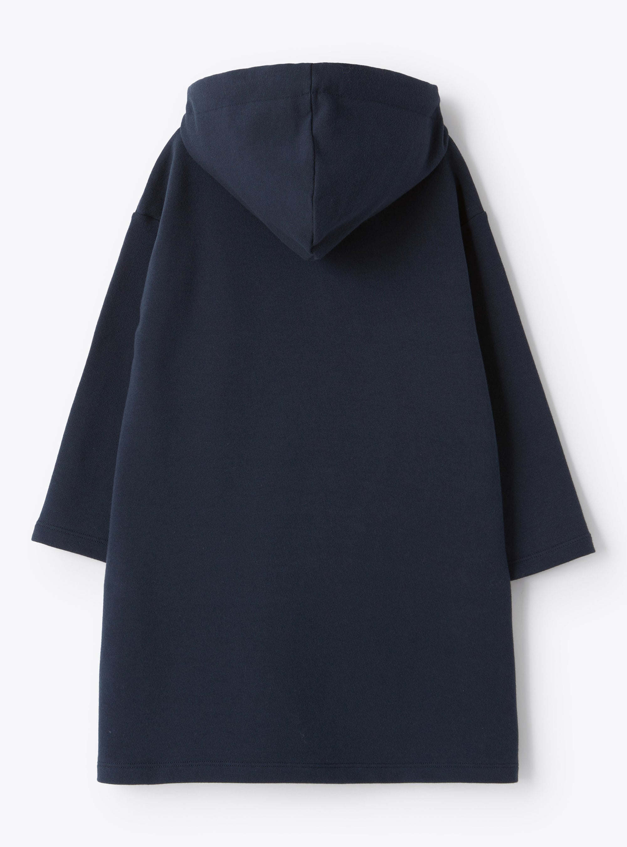 Fleece dress with hood and pockets - Blue Marino & Blue Royal