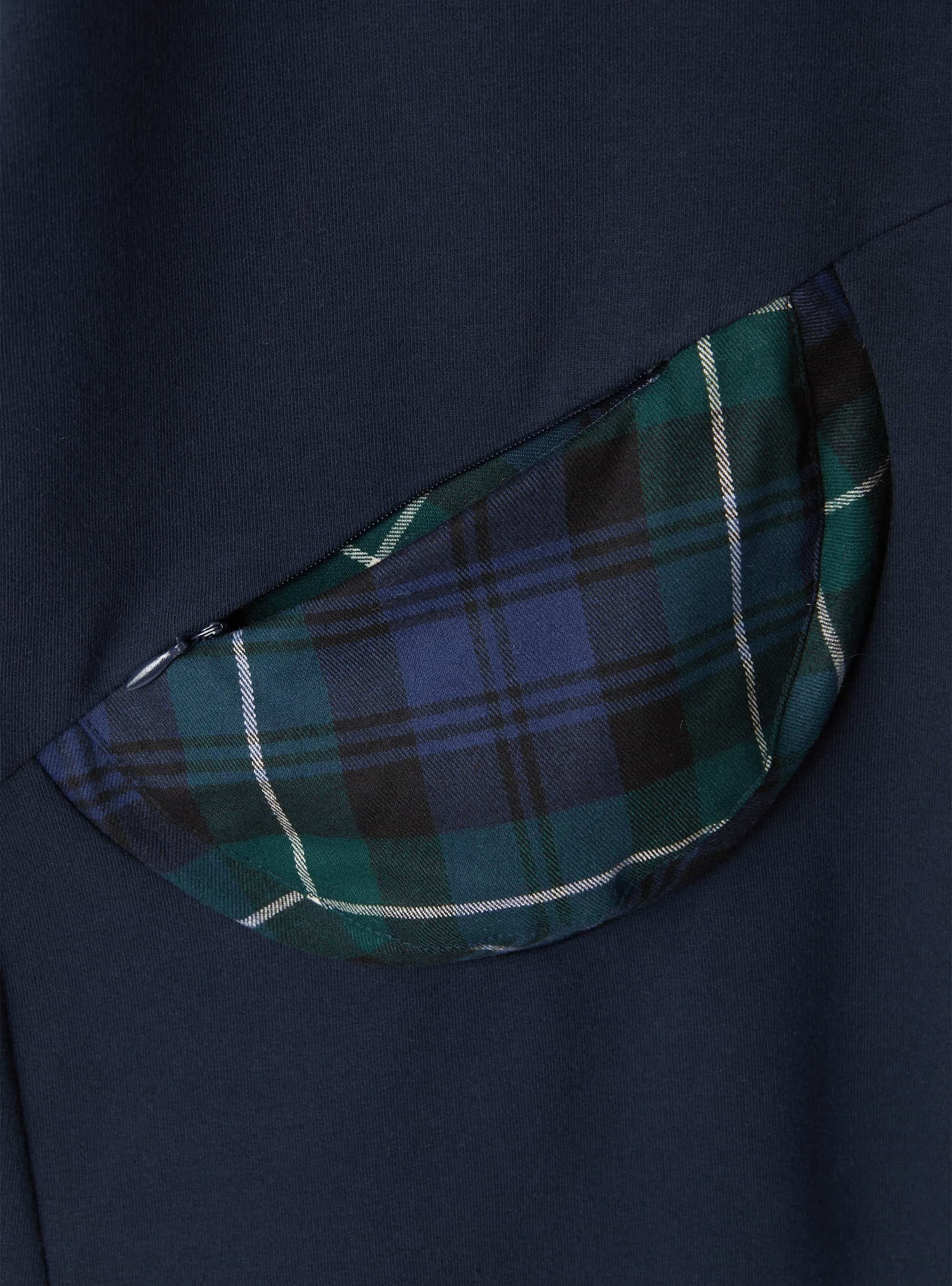 Fleece dress with hood and pockets - Blue Marino & Blue Royal