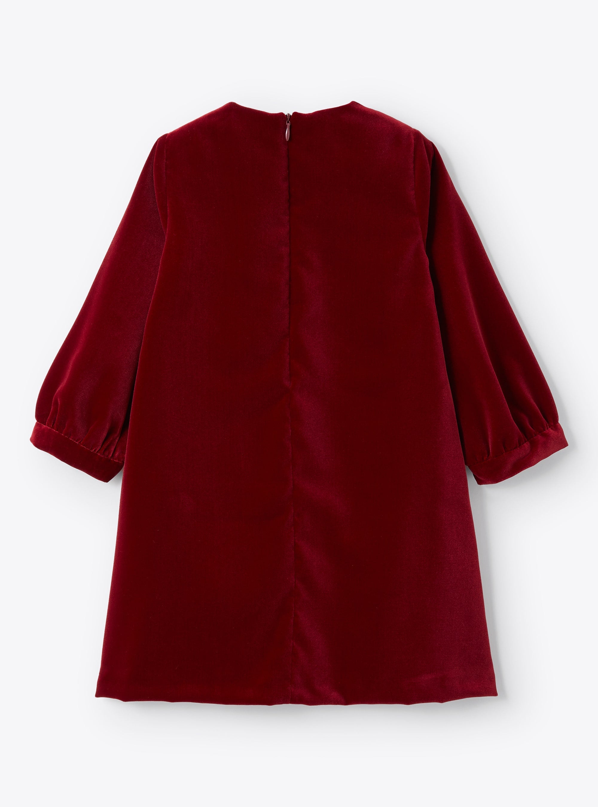 Velvet dress with embroidered stars - Bordeaux