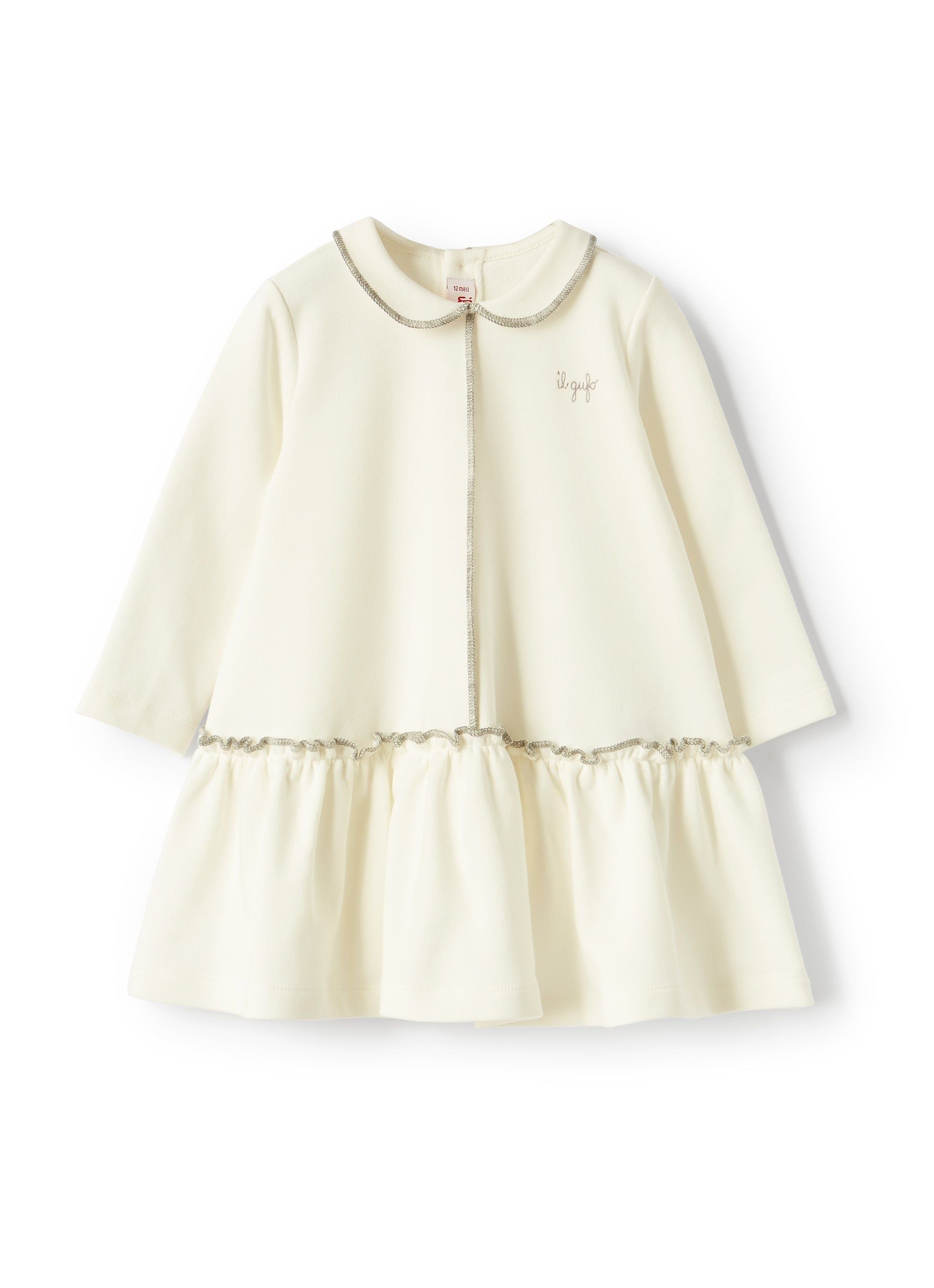 Plush piped dress - Latte & Grigio