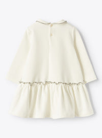 Plush piped dress - Latte & Grigio