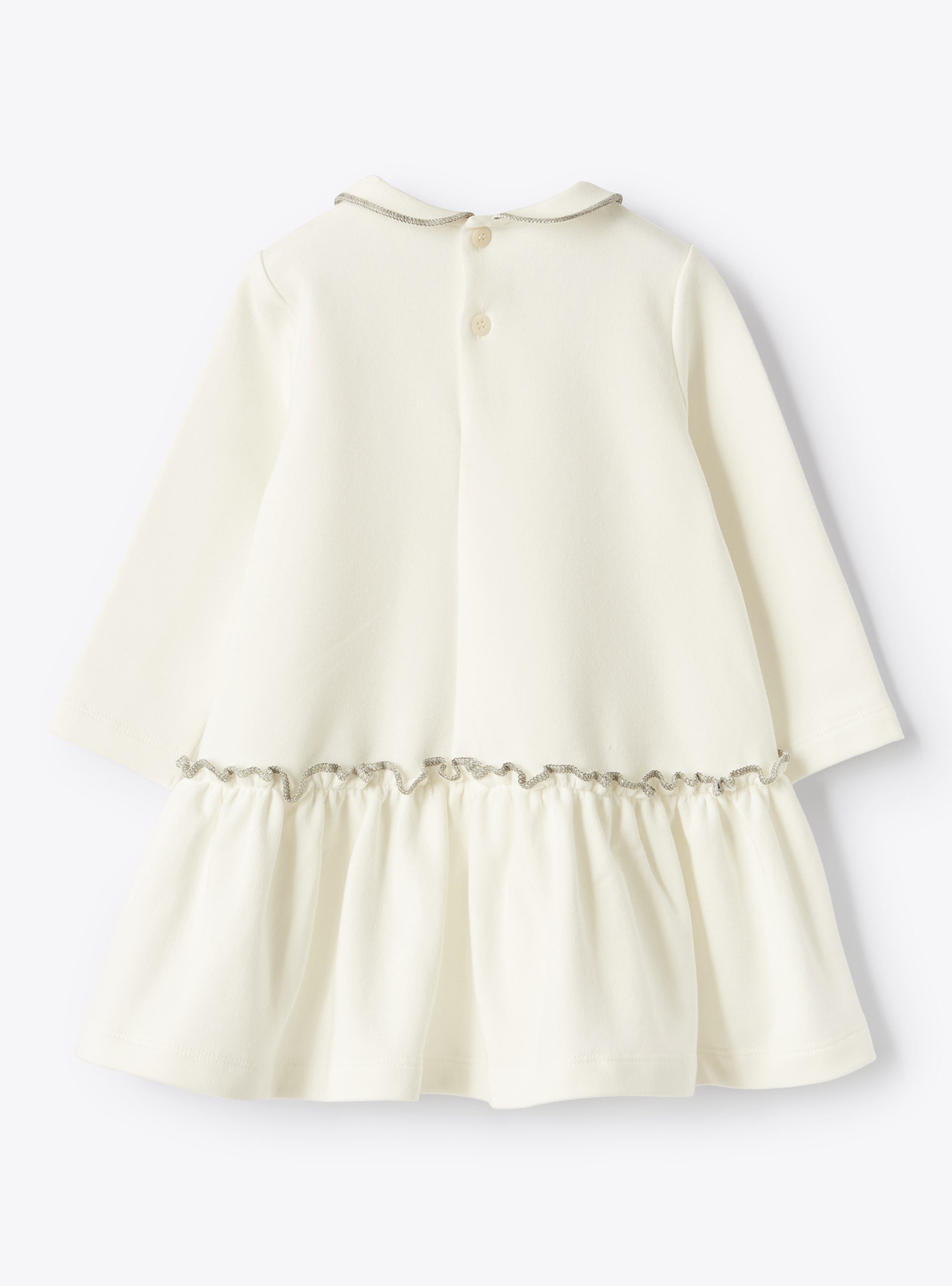 Plush piped dress - Latte & Grigio