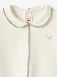 Plush piped dress - Latte & Grigio