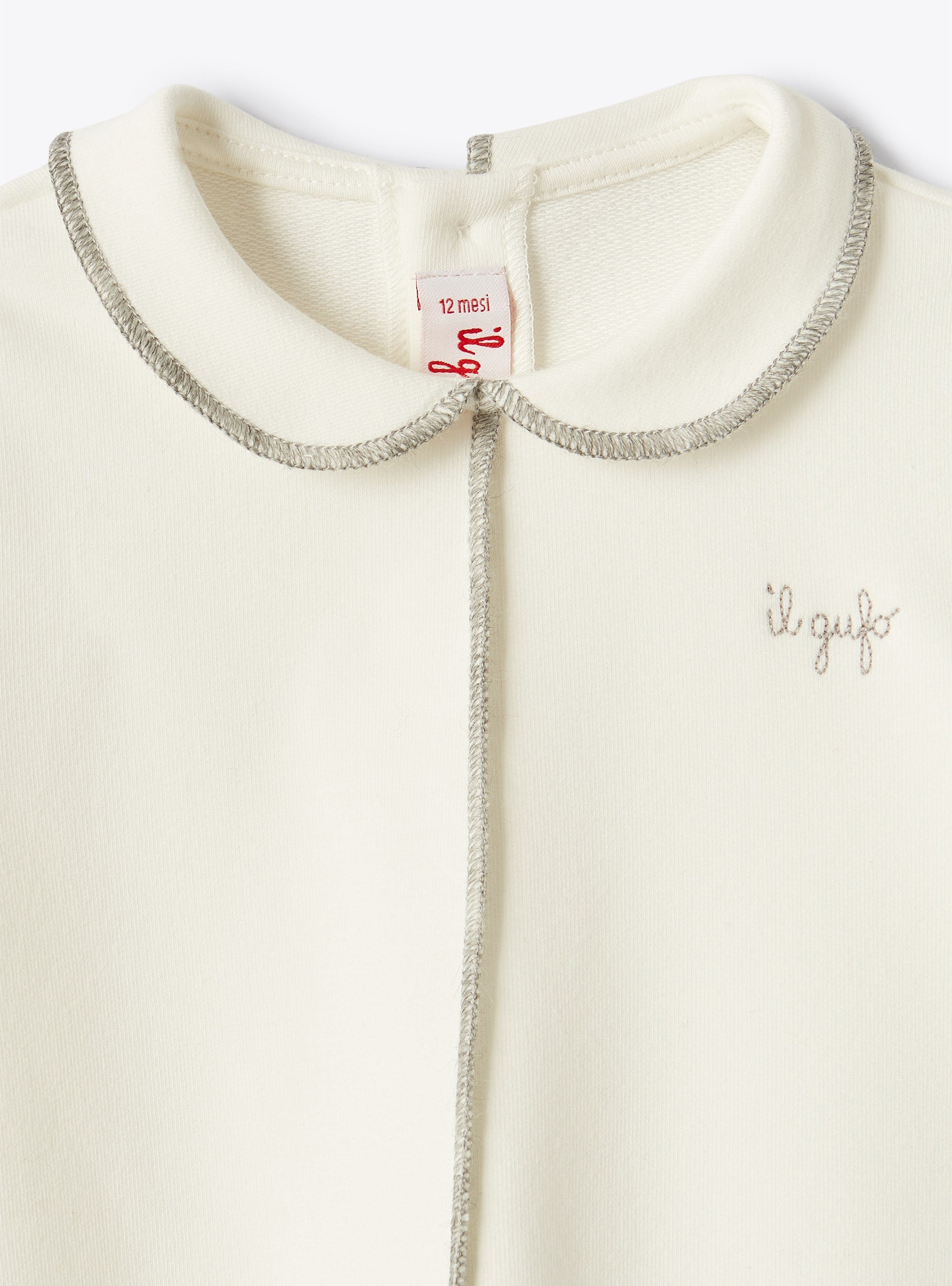 Plush piped dress - Latte & Grigio