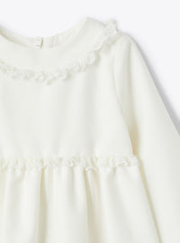 Dress with embroidery - Latte