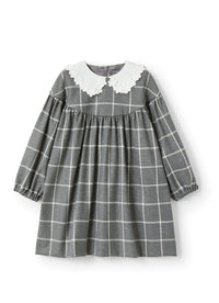 Flared check dress - Milk