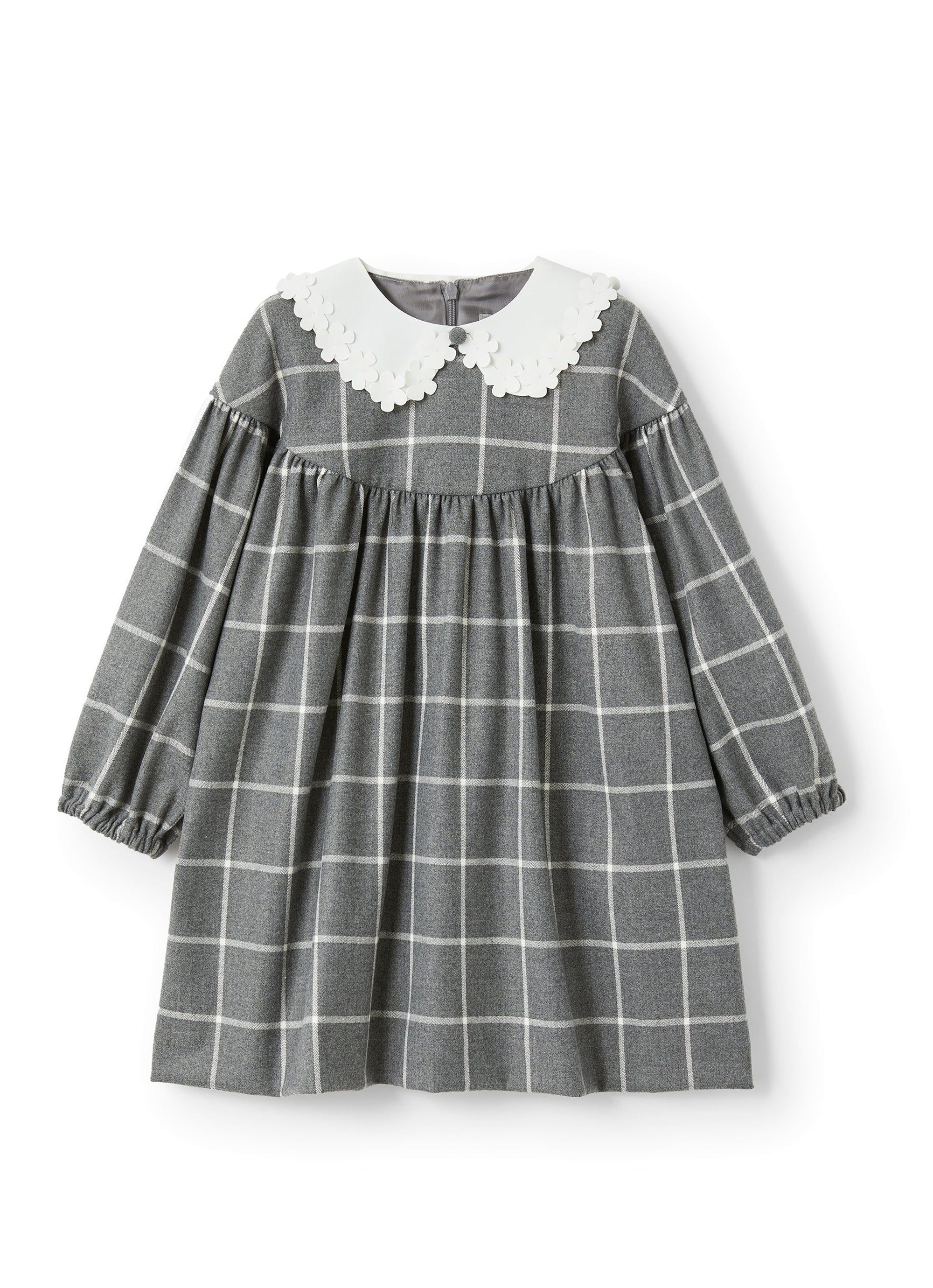 Flared check dress - Milk