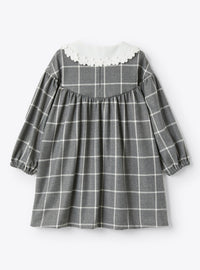 Flared check dress - Milk
