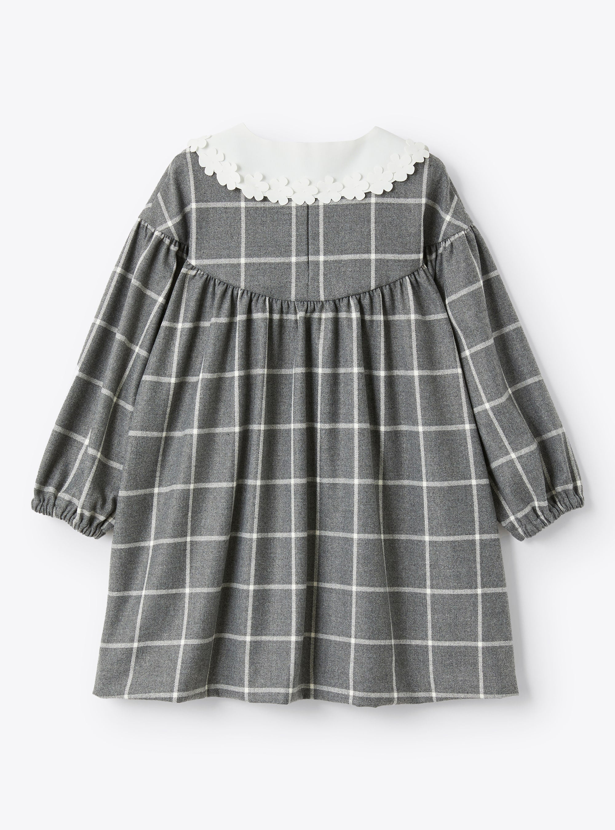 Flared check dress - Milk