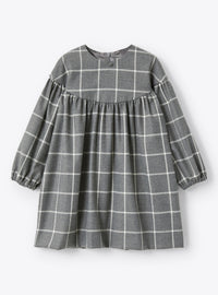 Flared check dress - Milk
