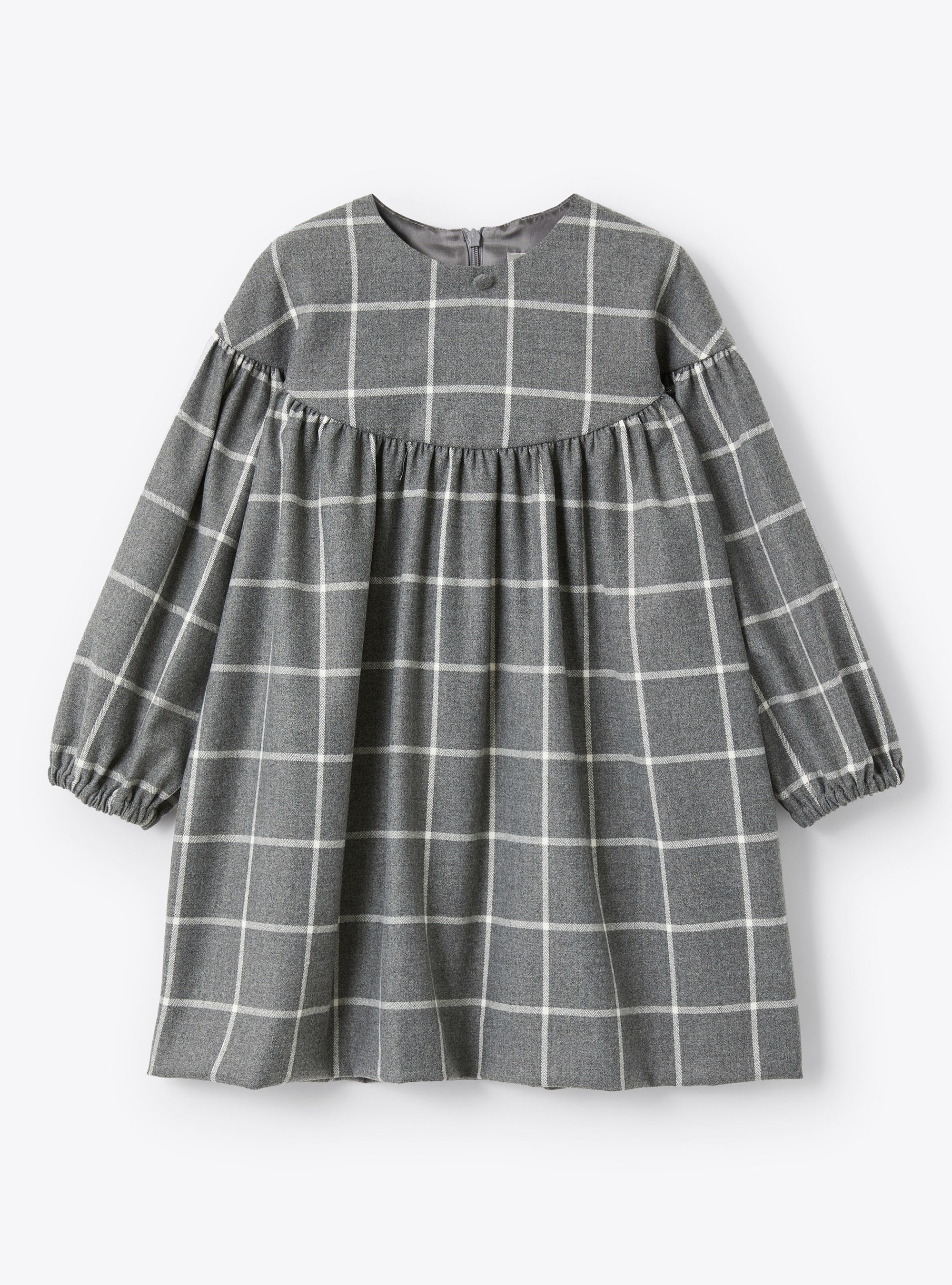 Flared check dress - Milk