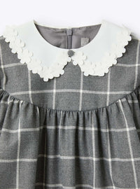 Flared check dress - Milk