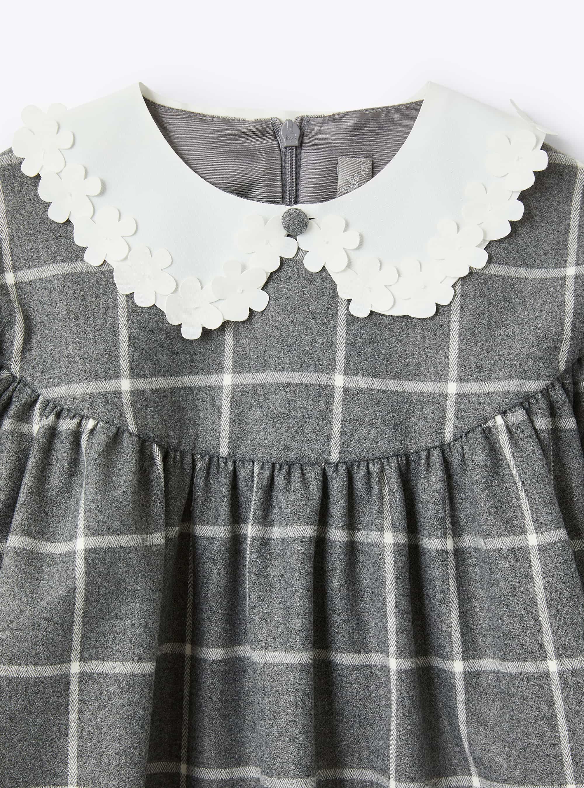 Flared check dress - Milk