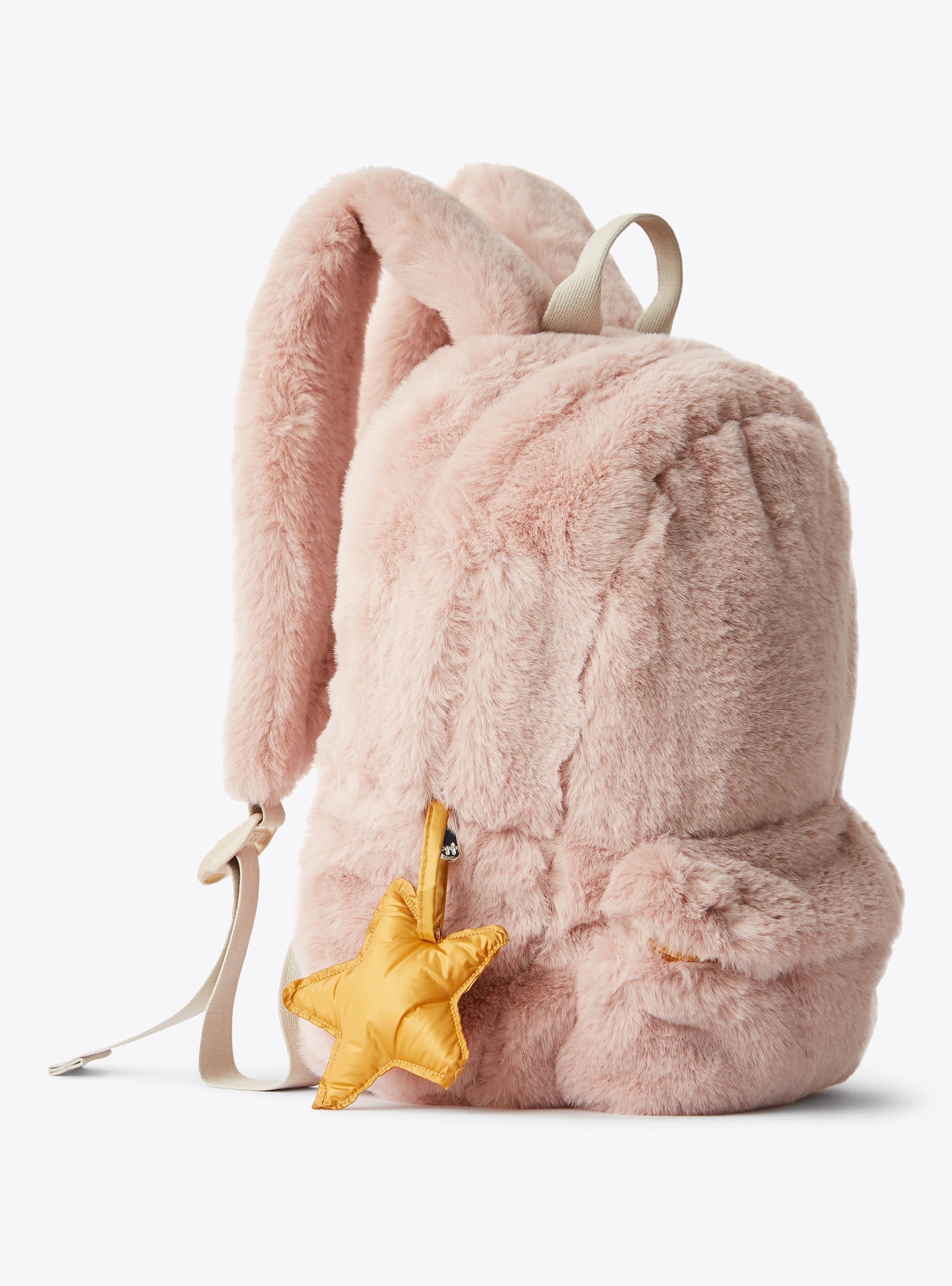 Powdered faux fur backpack - Powder Rose & Amber Color