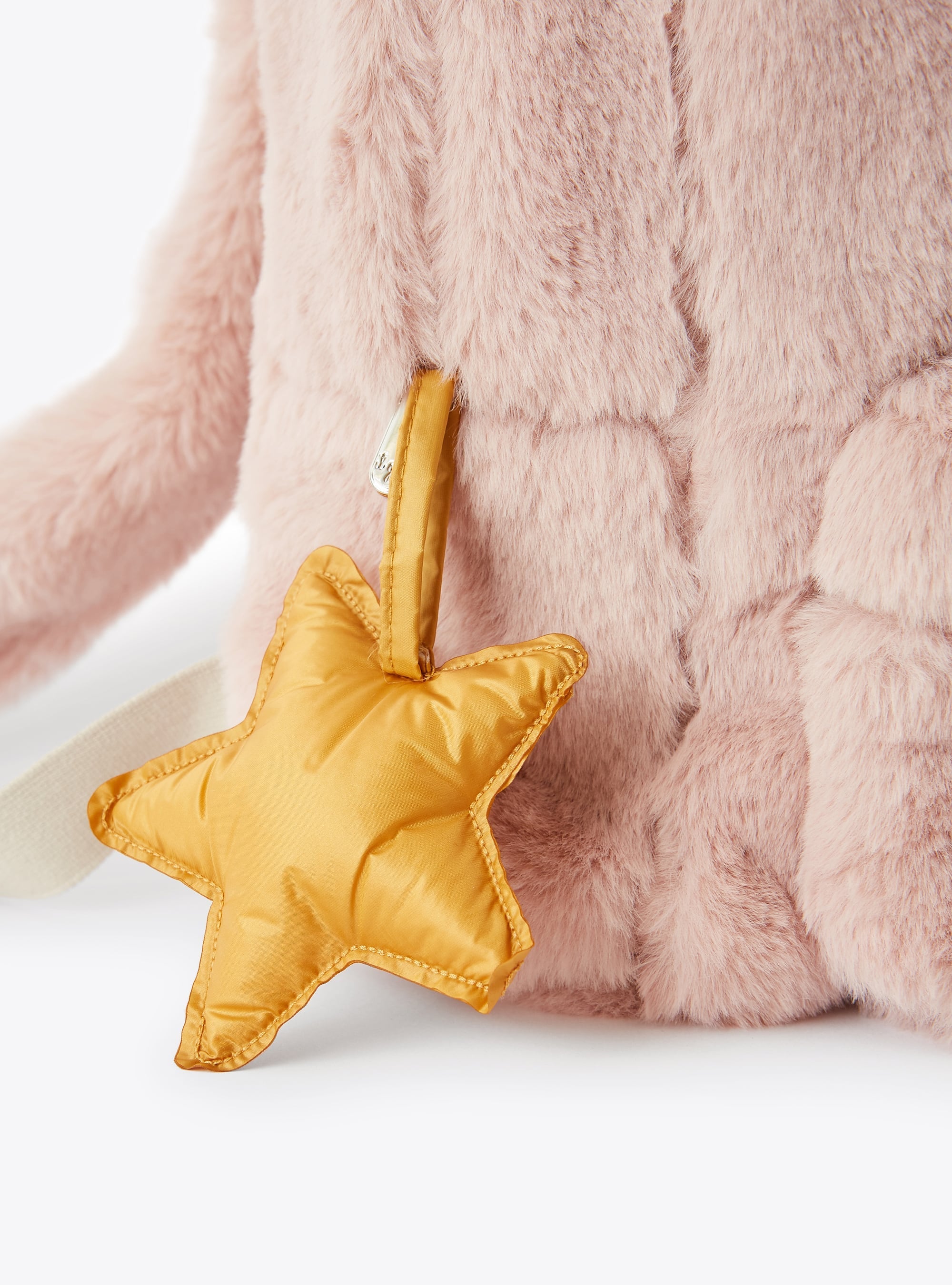 Powdered faux fur backpack - Powder Rose & Amber Color