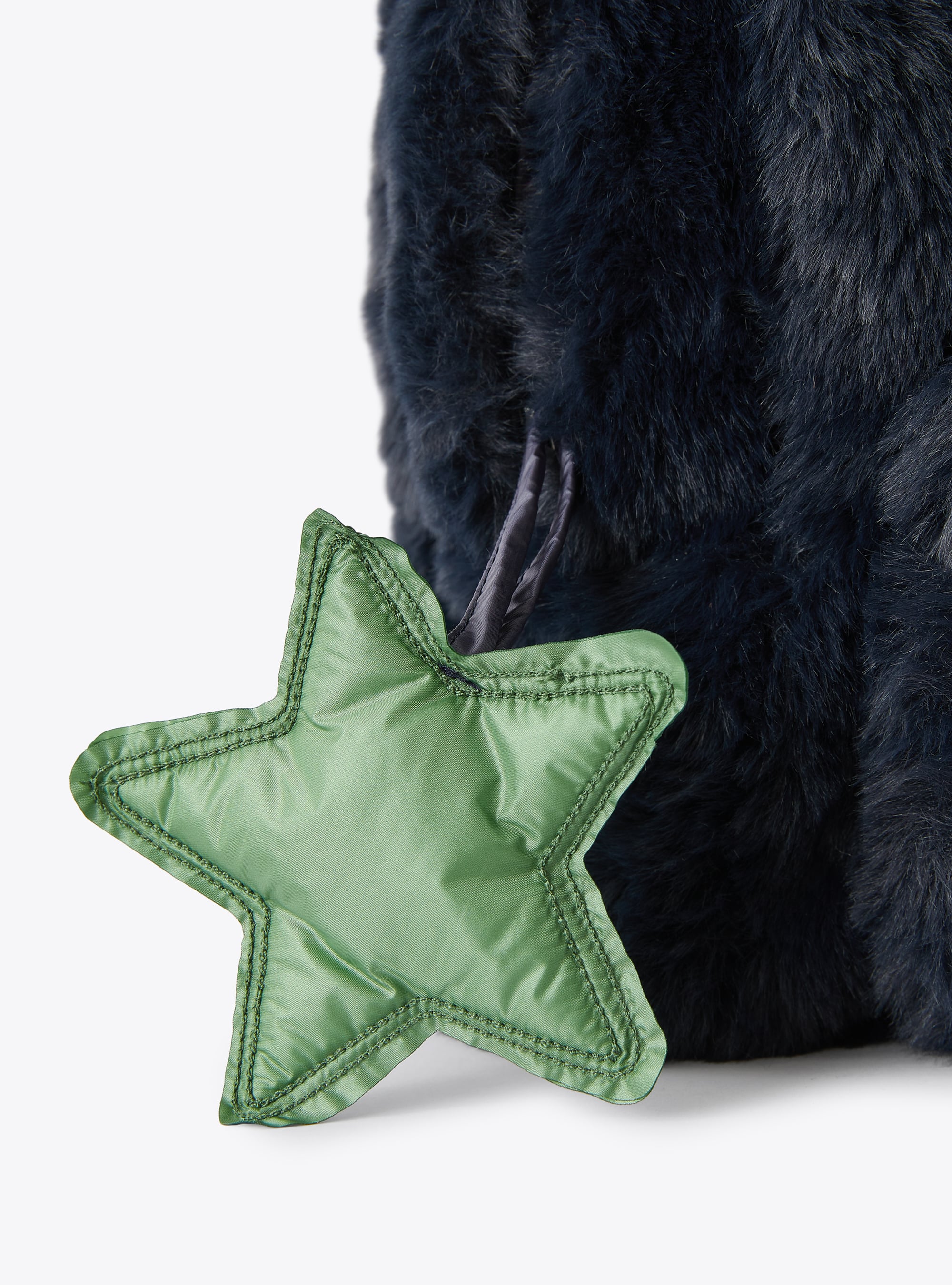 Powdered faux fur backpack - Blue Navy & Verde Wimbledon