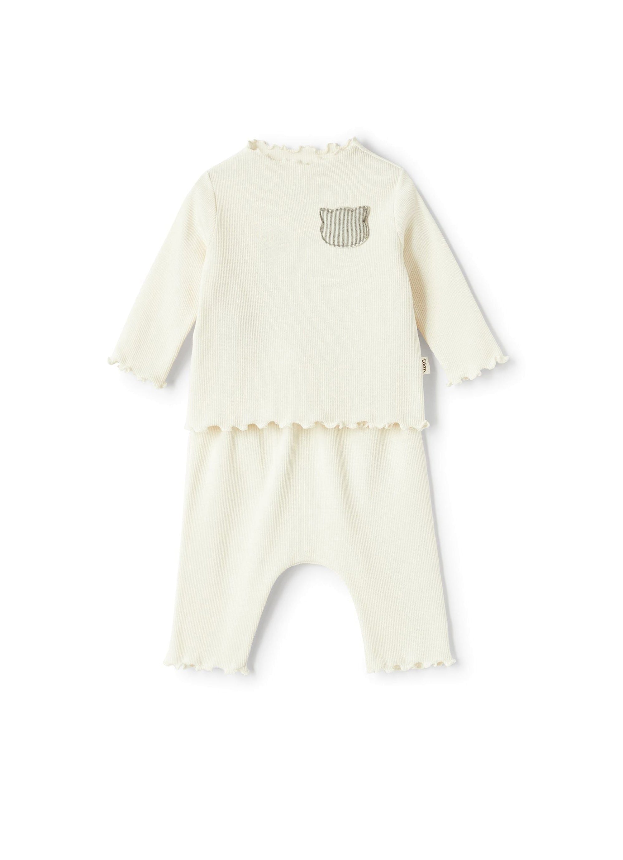 Ribbed scalloped set - Panna