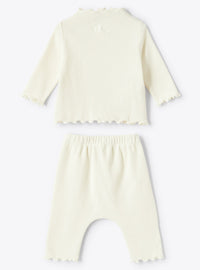 Ribbed scalloped set - Panna