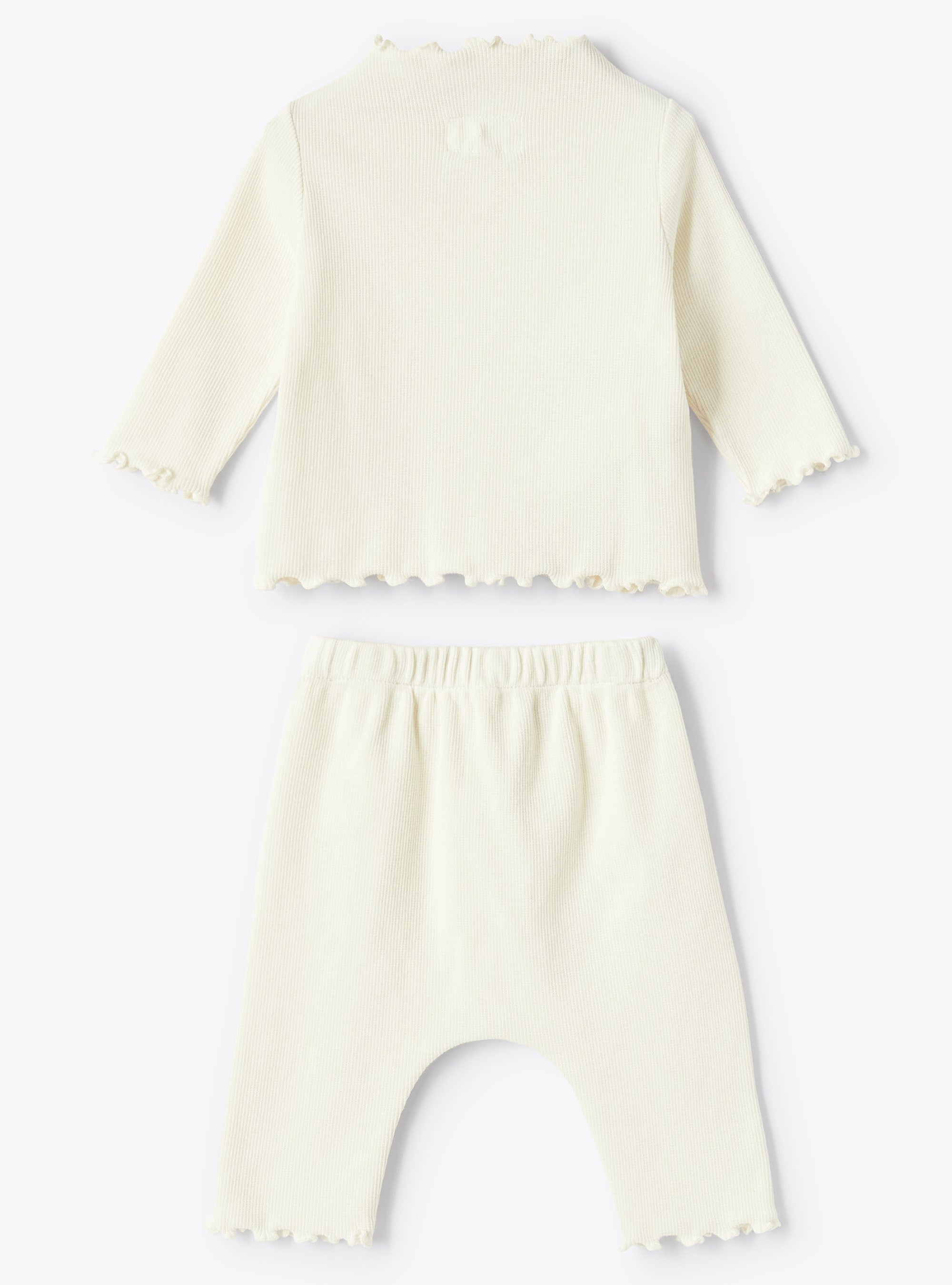 Ribbed scalloped set - Panna