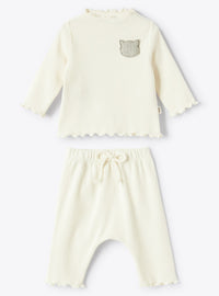 Ribbed scalloped set - Panna