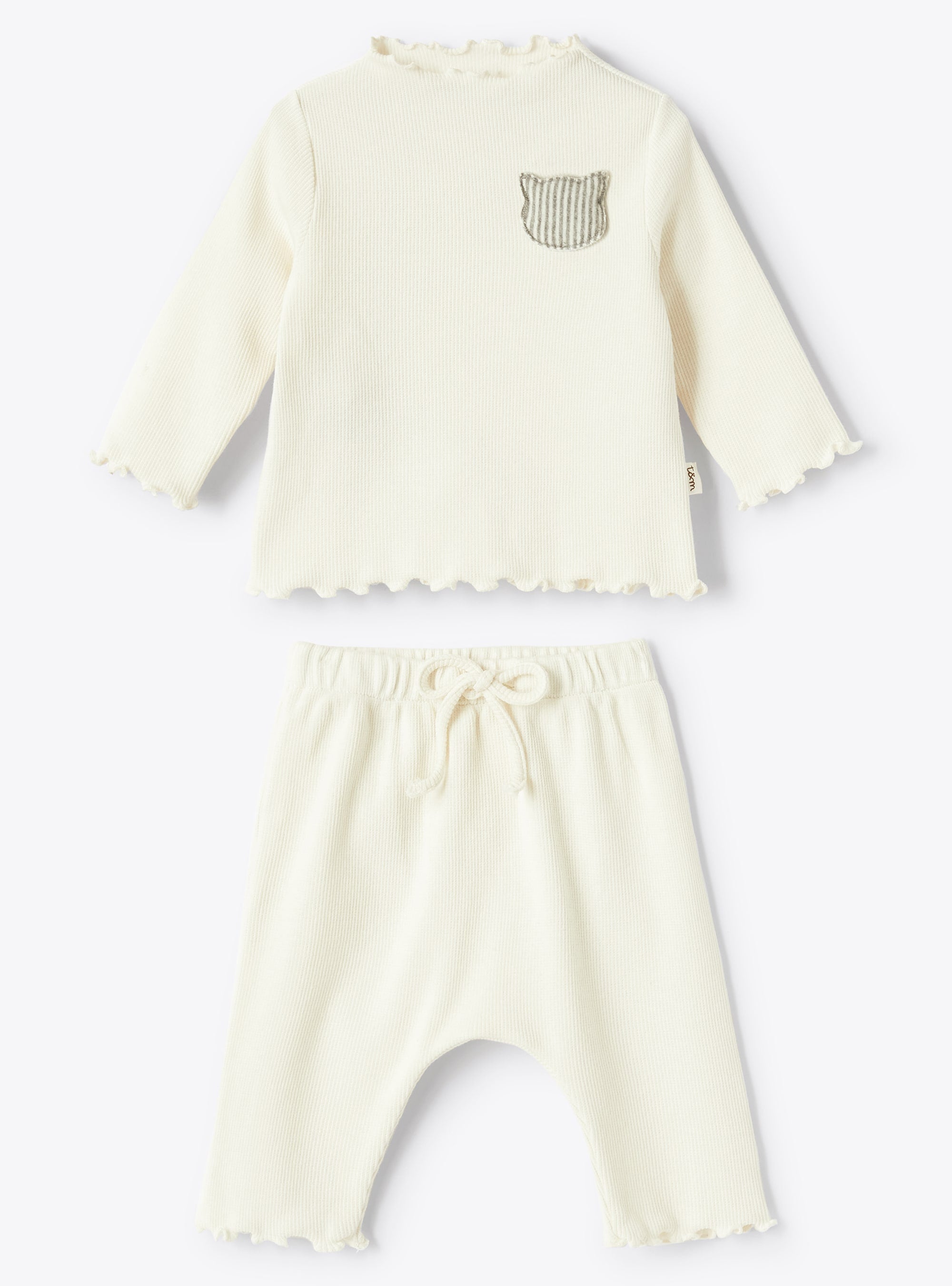 Ribbed scalloped set - Panna