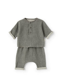 Button-down two-piece set - Carbon
